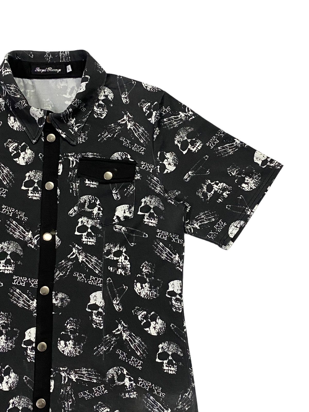 Sex Pot ReVeNGe Sex Pot Revenge Skull Full Print Stretch Shirt Snep Button Size US L / EU 52-54 / 3 - 16 Thumbnail