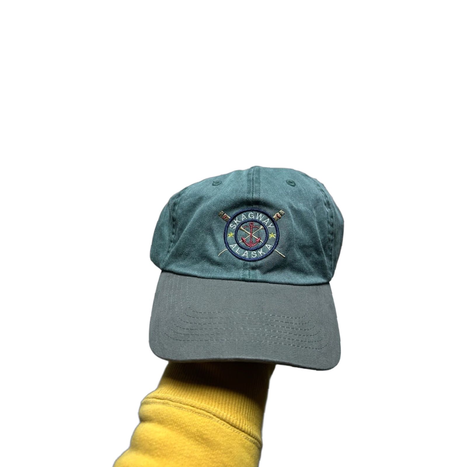 Vintage VINTAGE strapback hat cap Skagway Alaska embroidered green anchor adjustable Size ONE SIZE - 1 Thumbnail