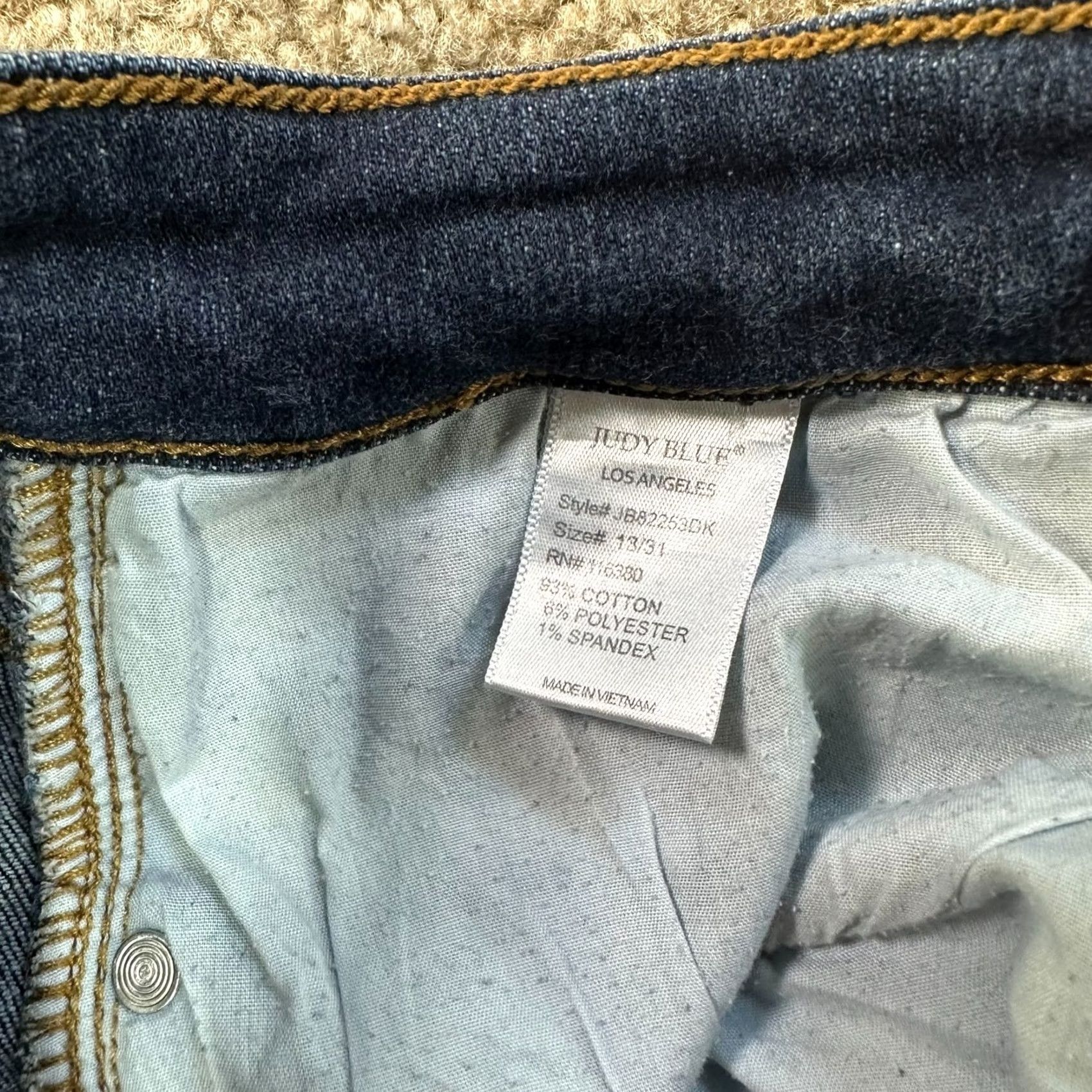 Vintage Judy Blue Jeans Women's 13/31 Skinny High Rise Denim 5-Pocket Stretch Blue Denim Casual Pants (Juniors) Mens Womens Size 34" / US 12 / IT 48 - 4 Thumbnail