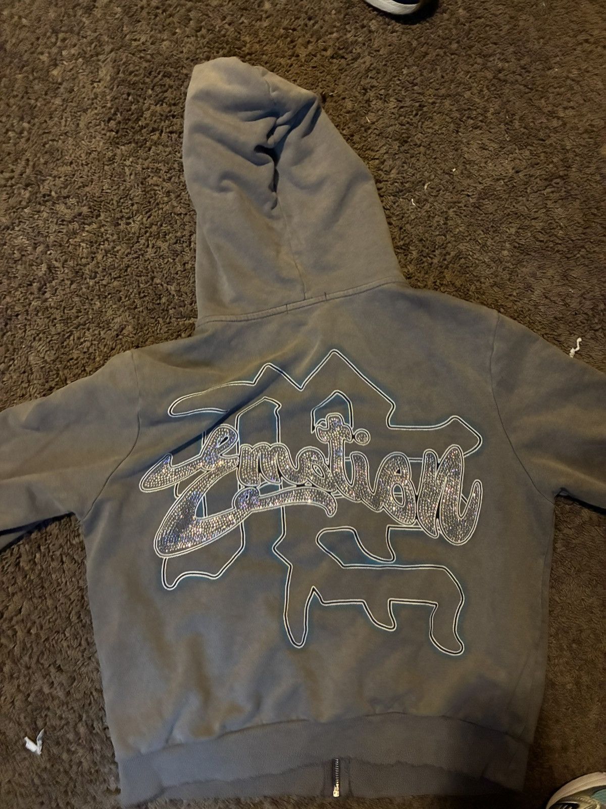 Other Mixed emotion grey rhinestone hoodie Size US S / EU 44-46 / 1 - 3 Thumbnail