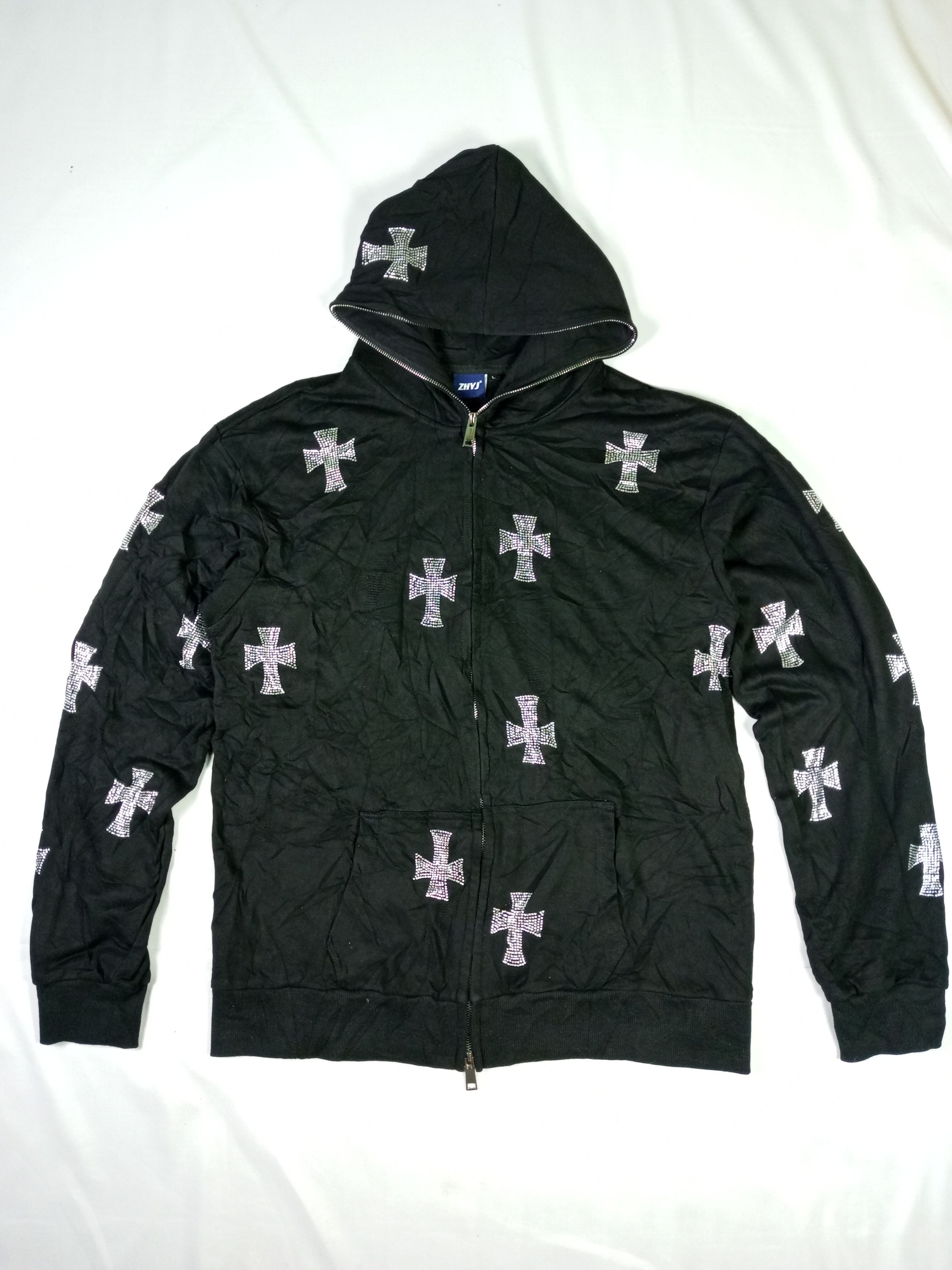 If Six Was Nine ZHYZ Cross Pattern Black Full Over Zip Hoodie CH Style Size US L / EU 52-54 / 3 - 2 Thumbnail