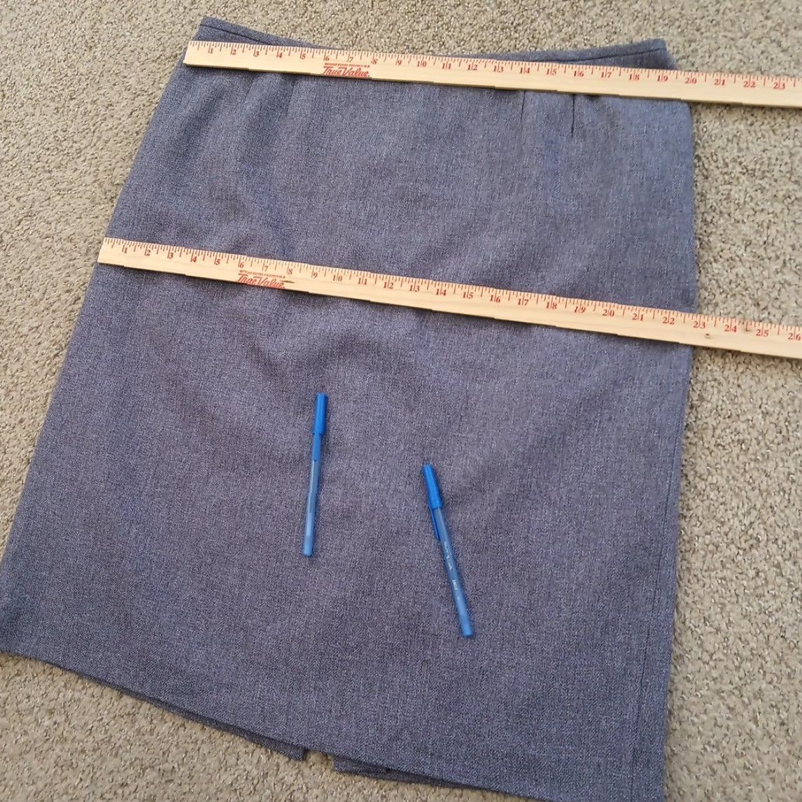 Vintage Suit Studio Skirt Women Knee Length Purple Herringbone Lined Slit Pencil Zip 18 Plus Vintage: No Size 40" / US 18 - 2 Thumbnail