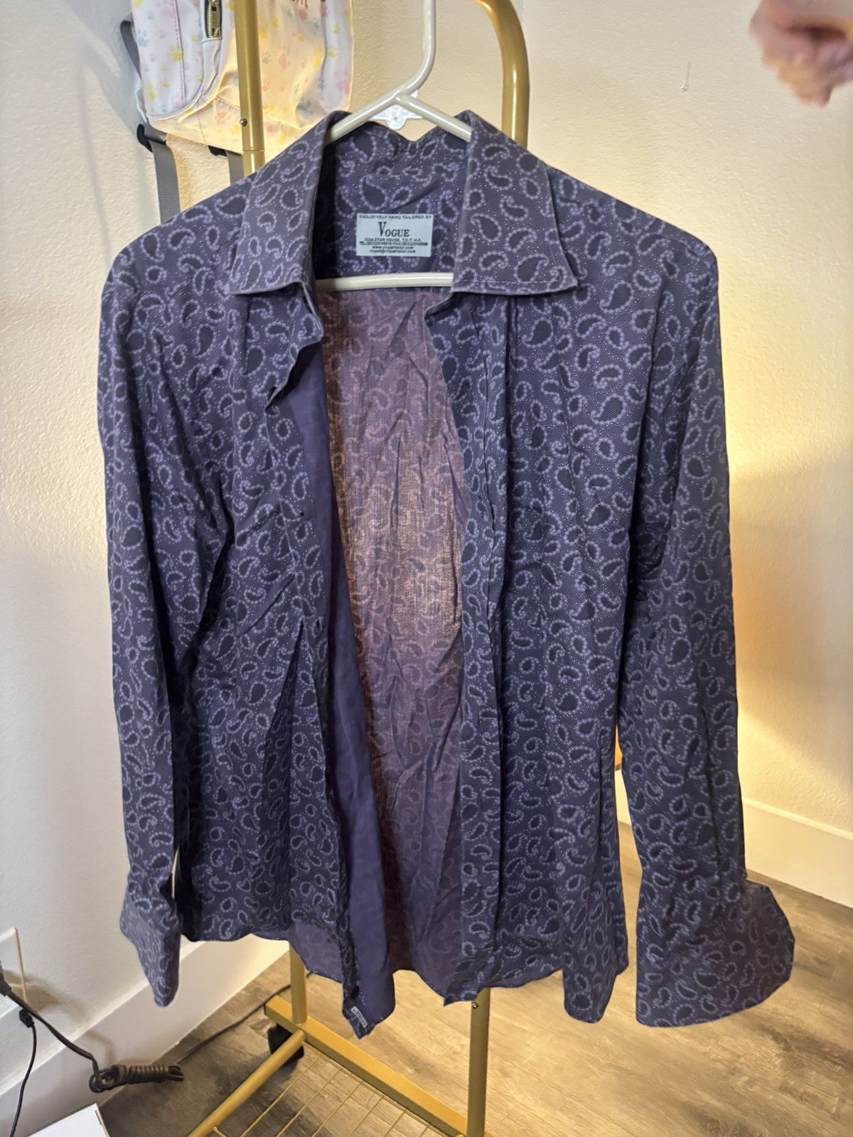 Vogue Vogue Lavender Patterned Shirt Size US M / EU 48-50 / 2 - 1 Thumbnail
