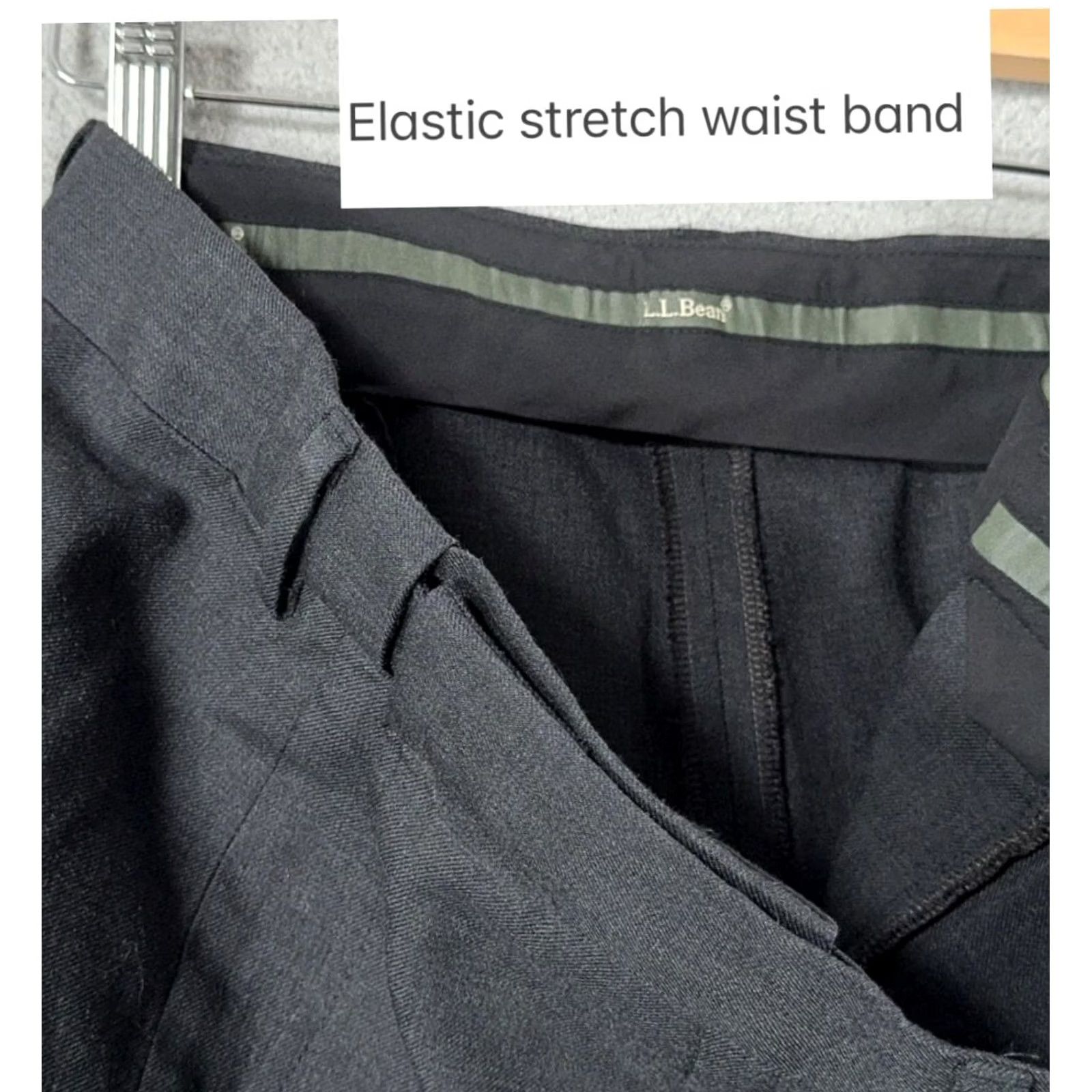 Vintage L.L. Bean Comfort Waist Dress Pants Mens 44x30 Gray Wool Pleated Front Straight Leg Trousers Size US 44 / EU 60 - 6 Thumbnail
