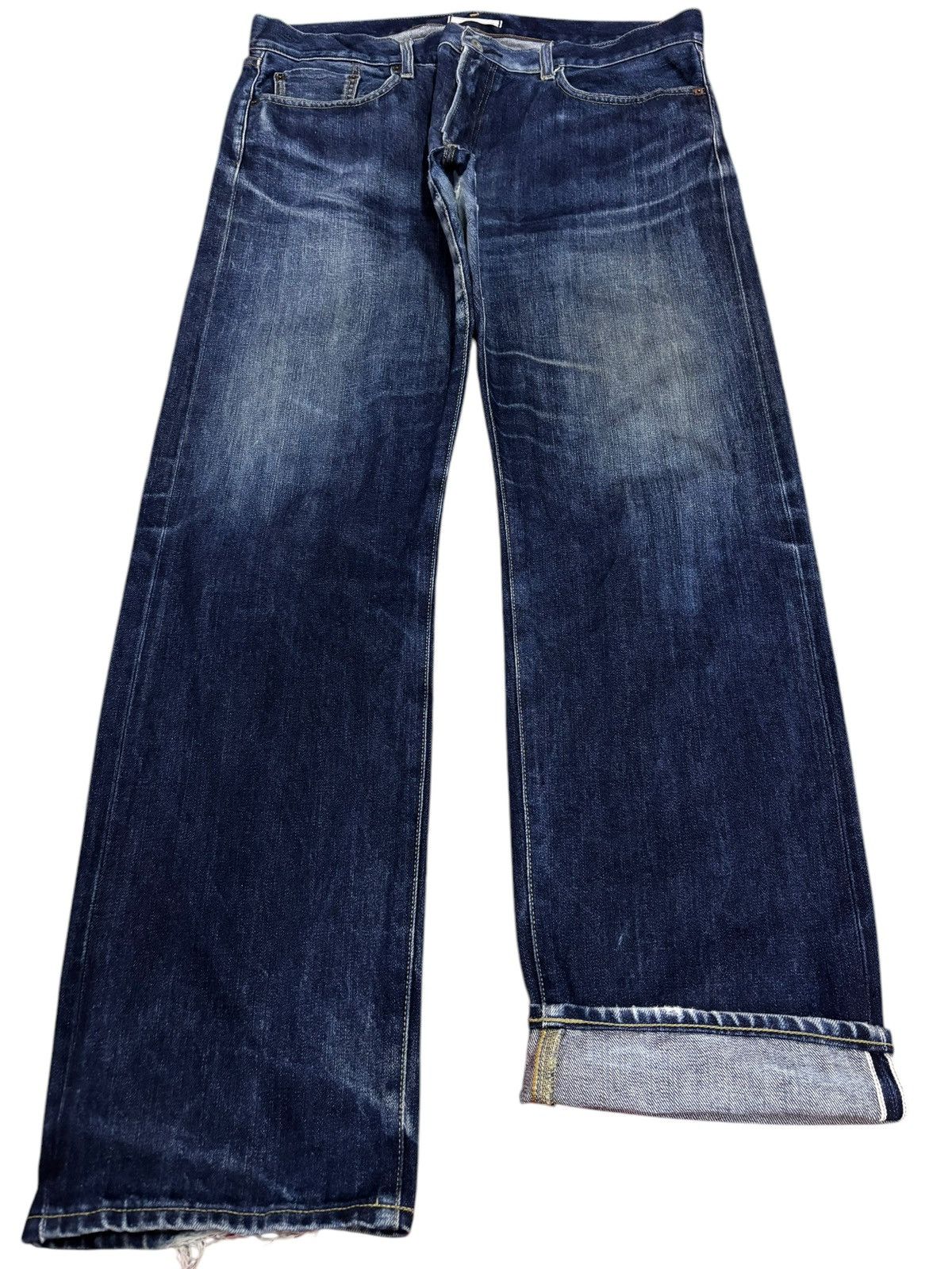 Japanese Brand × Kaihara Denim × Self Edge Vintage Kaihara Uniqlo Selvedge Blue Indigo Jeans Size US 38 / EU 54 - 1 Thumbnail