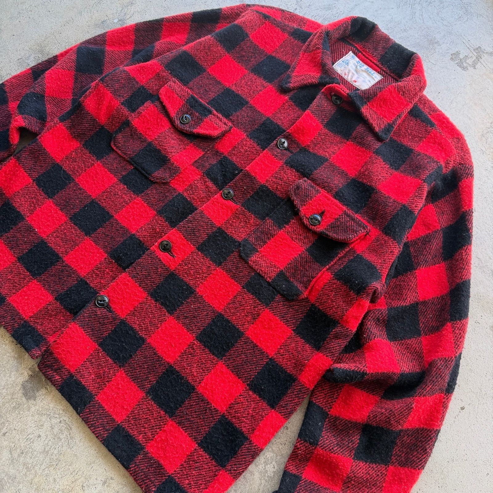 Other 70s Big Bill Buffalo Plaid Wool Blend Cruiser Work Jacket Size US XL / EU 56 / 4 - 4 Thumbnail
