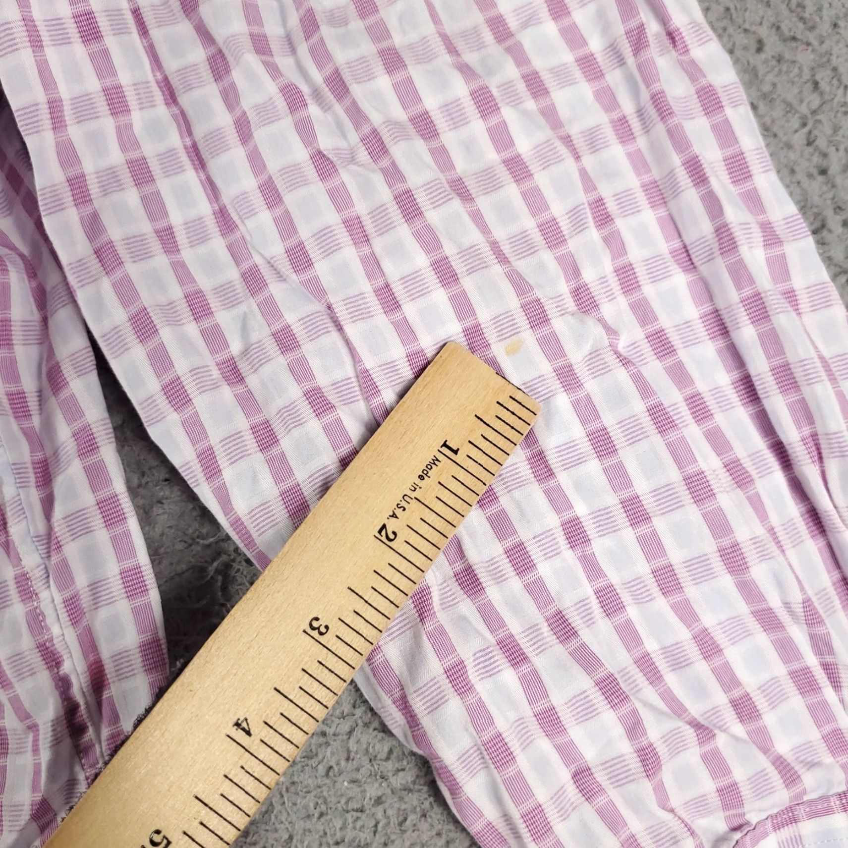 Tommy Bahama Tommy Bahama Shirt Mens Dress Shirt 17.5 Purple Plaid Long Sleeve Button Up, Regular Fit, 100% Cotton, Collared, Classic/Preppy, Adult Mens Clothing Size 46R - 3 Thumbnail