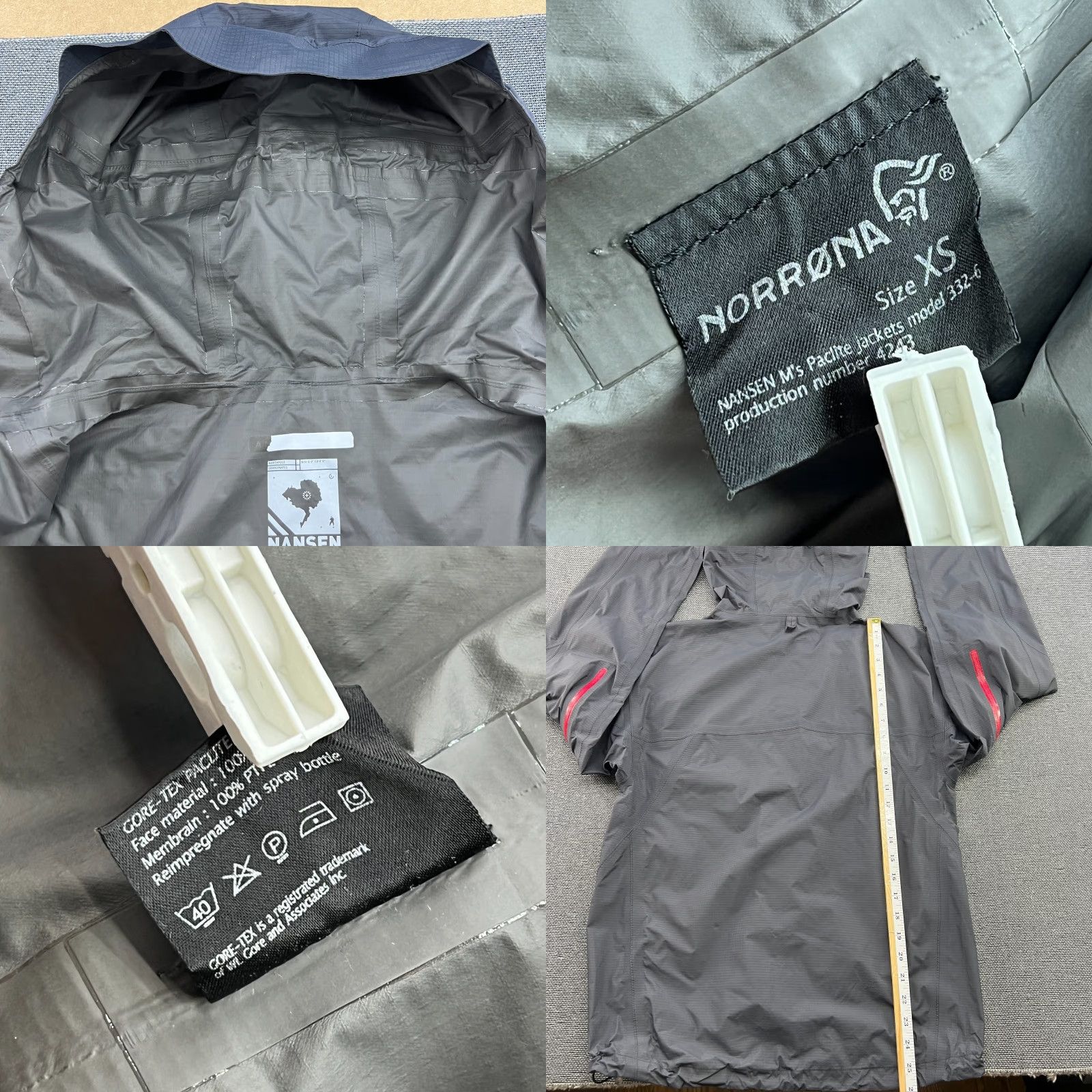Vintage Norrona Nansen Gore-Tex Paclite Jacket Mens XS Gray Waterproof Full Zip Hooded Size US XS / EU 42 / 0 - 8 Thumbnail