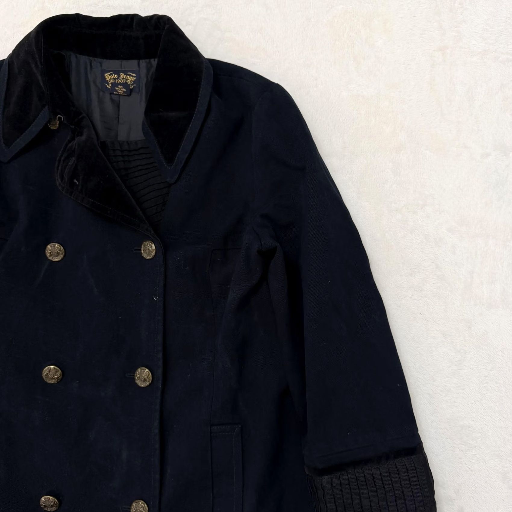 Ralph Lauren Ralph Lauren Polo Jeans Coat Womens Large Blue Trench Coat Military Army Buttoned Belted Long Sleeve Lined Twill Size 36" / US 14 / IT 50 - 3 Thumbnail