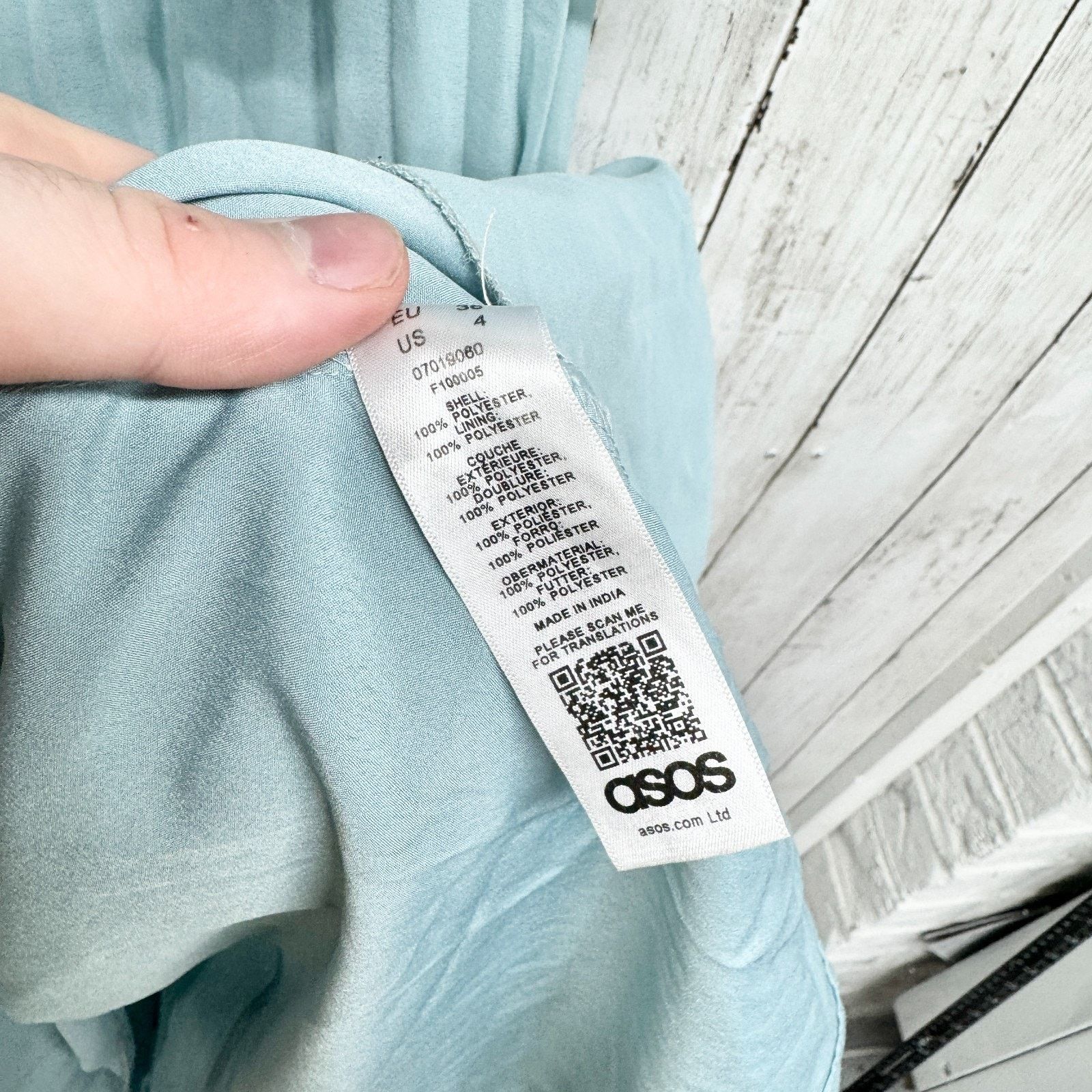 Asos ASOS Skirt Size 14 Light Blue Linen Blend Mini Side Button Size 36" / US 14 / IT 50 - 7 Thumbnail