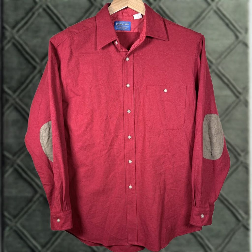 Pendleton VTG Pendleton Button-Up Shirt Red Wool Men's Large Size US L / EU 52-54 / 3 - 1 Thumbnail