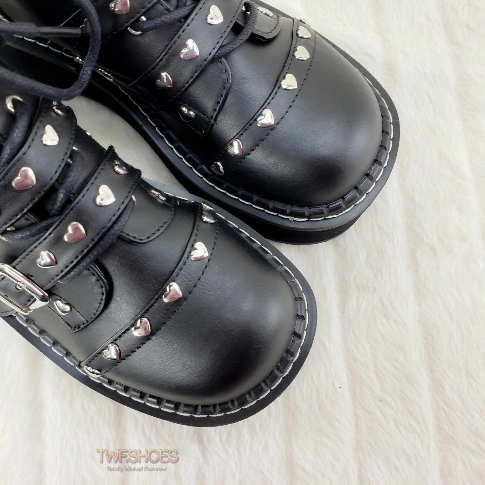Other Emily 315 Black Vegan Leather Platform Ankle Boot 6-12 NY DE Size US 8 / IT 38 - 5 Thumbnail