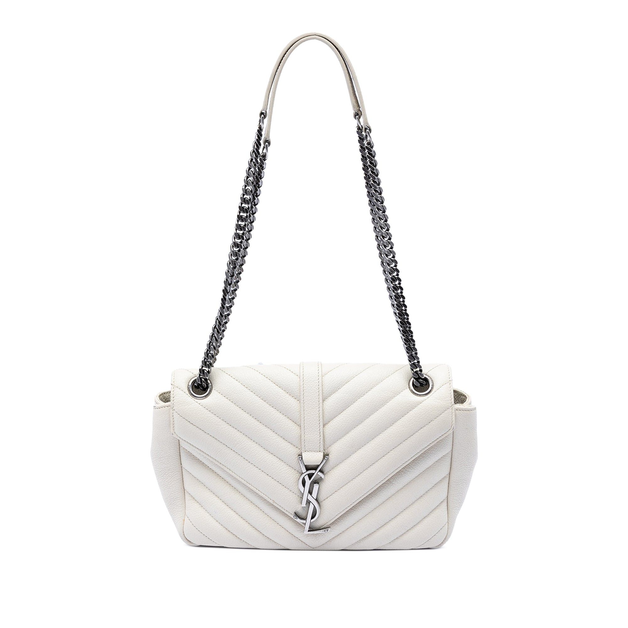 Saint Laurent Paris Medium Chevron Calfskin Monogram Envelope Bag Size ONE SIZE - 1 Thumbnail