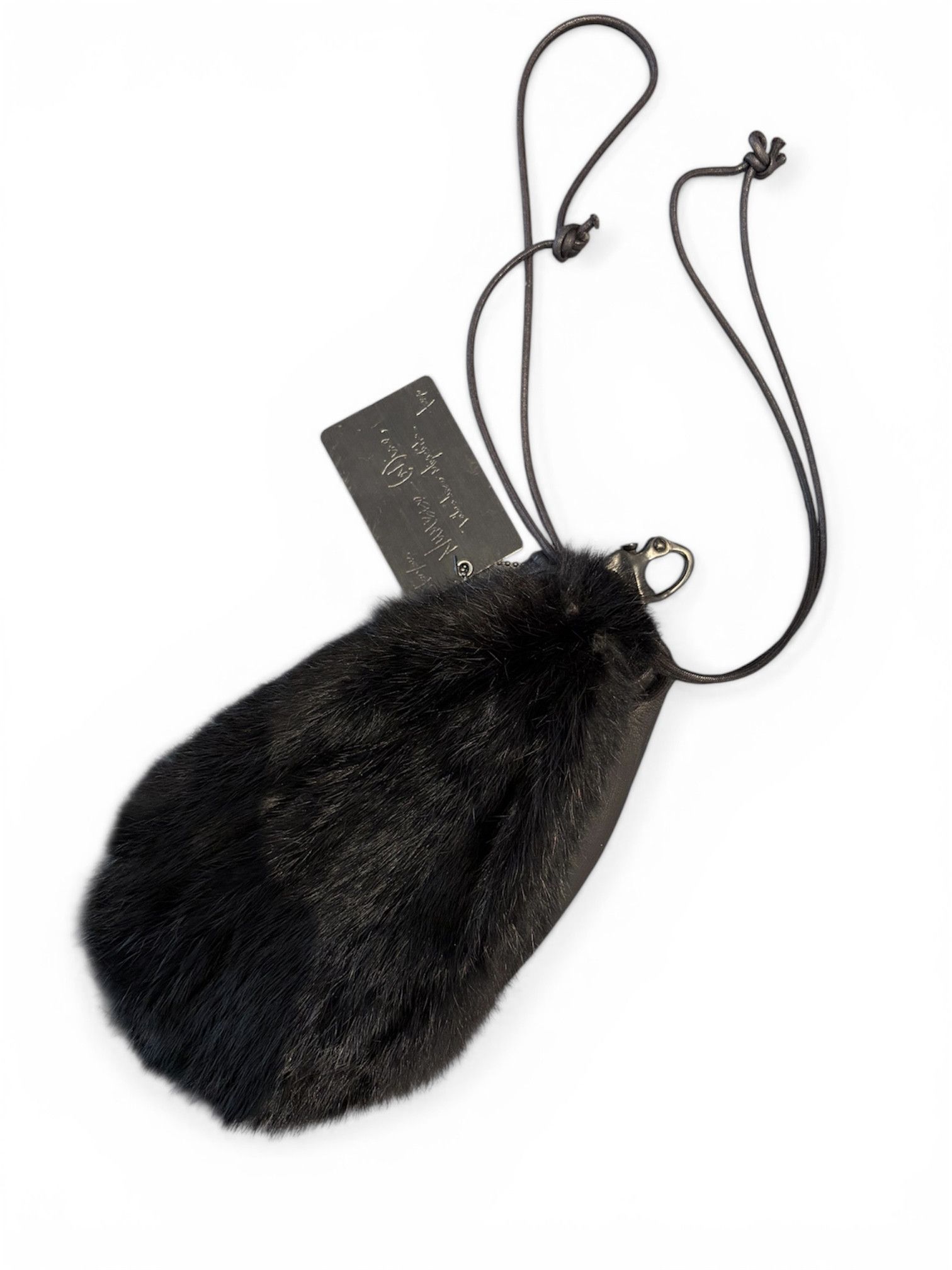 Number (N)ine Pouch Bag Rabbit Fur and Deerskin Size ONE SIZE - 1 Thumbnail