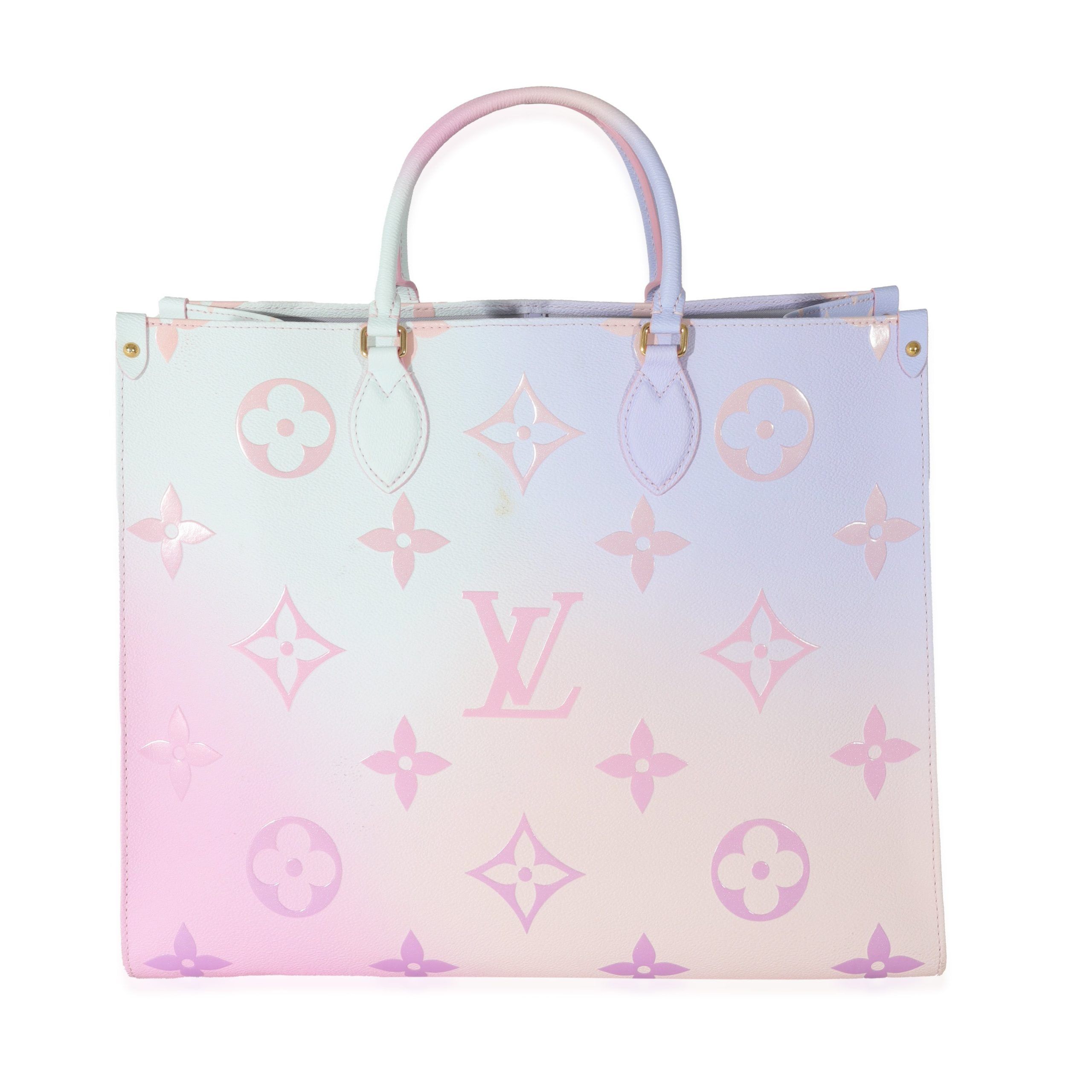 image of Louis Vuitton Sunrise Pastel Monogram Giant Canvas Spring In City Onthego Gm in Pink, Women's