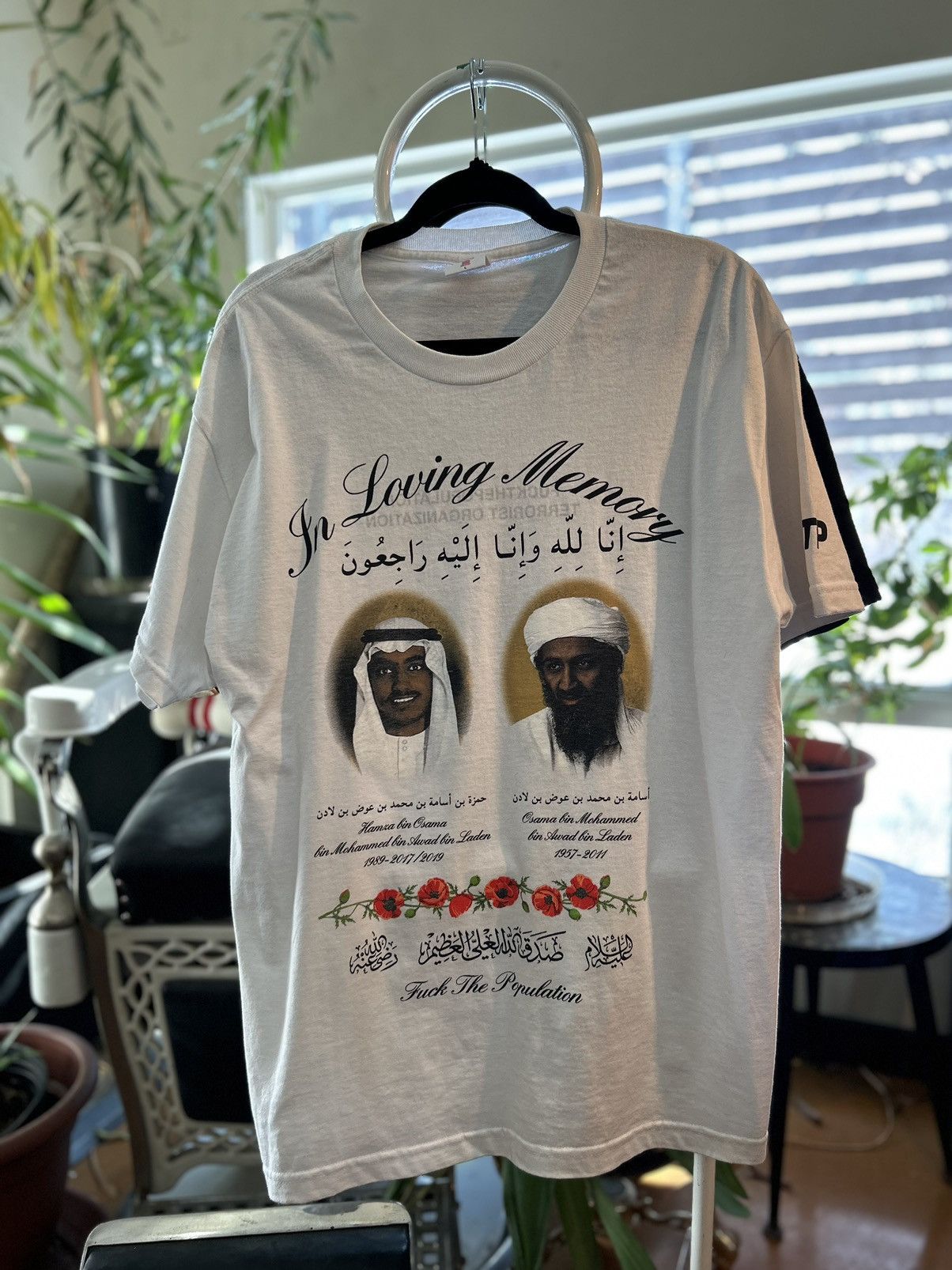 image of Fuck The Population Ftp In Loving Memory Tee (White), Men's (Size Large)