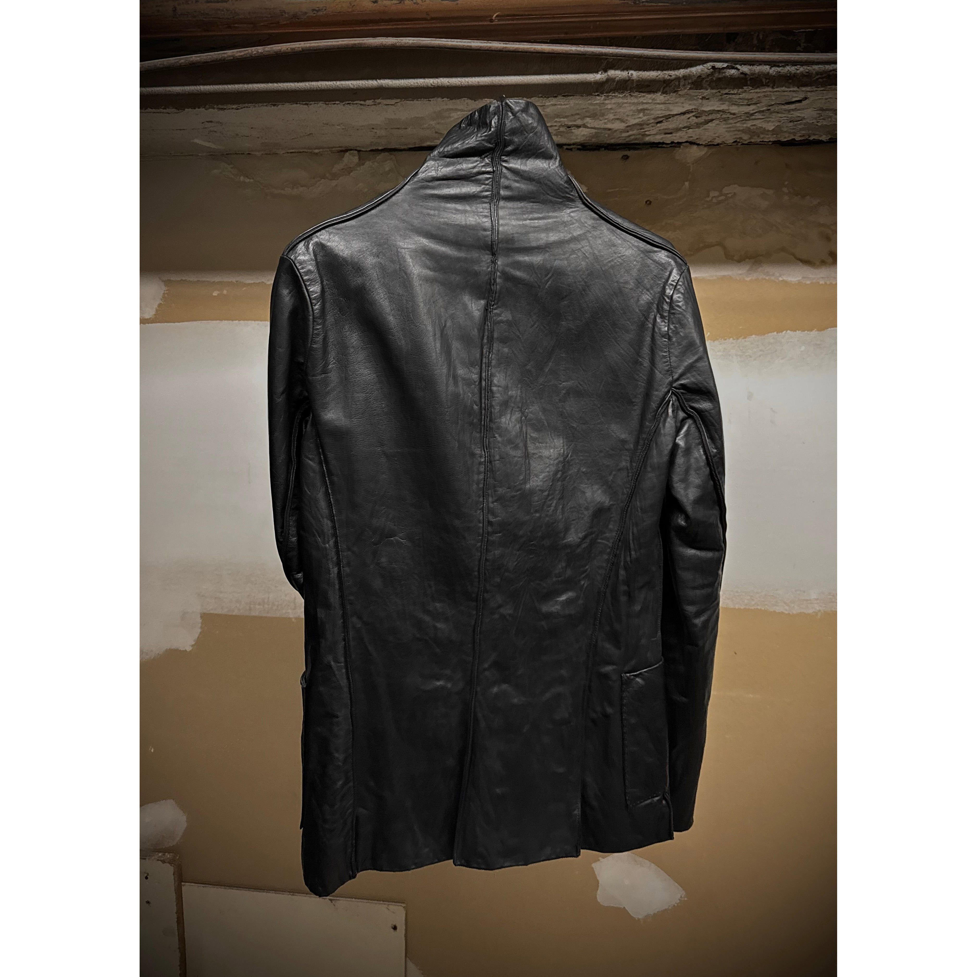 Ma+ m.a+ by Maurizio Amadei'J110 SY 0.5 Shawl Cow Leather Blazer Size US S / EU 44-46 / 1 - 8 Thumbnail