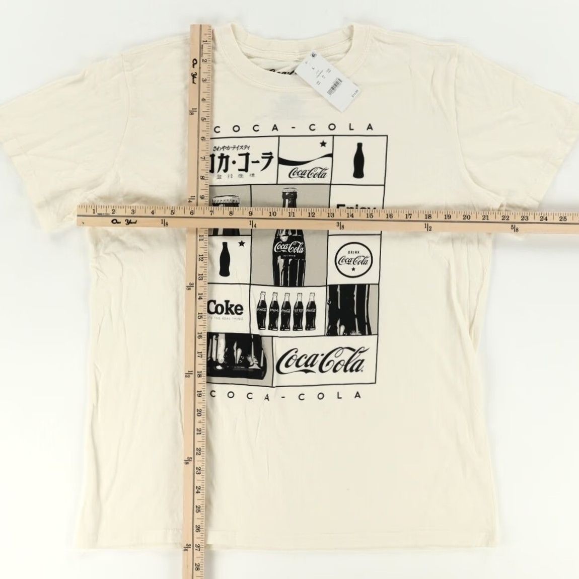 Vintage Coca Cola Graphic Solid T-Shirt Cream Men's L Size US L / EU 52-54 / 3 - 3 Thumbnail
