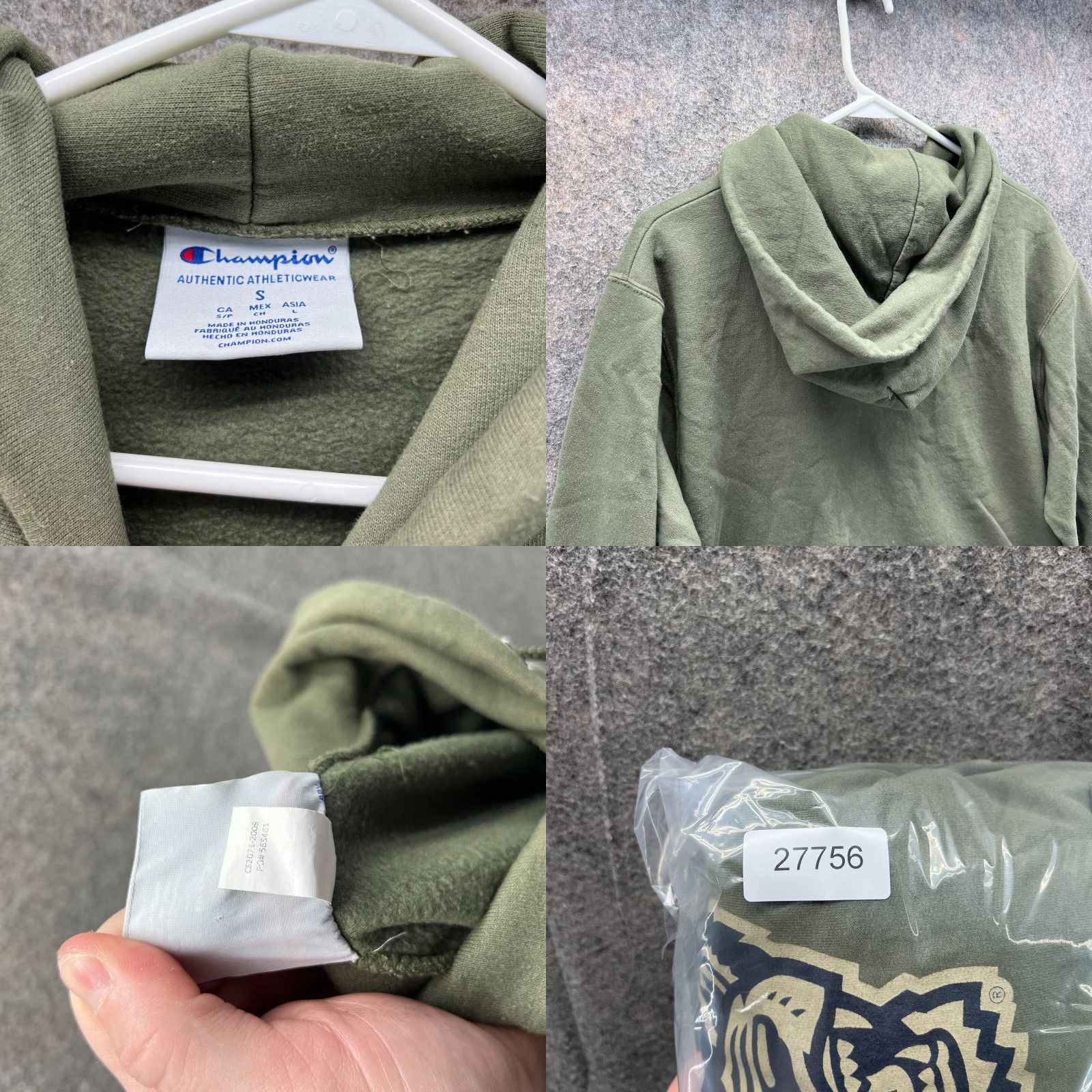 Champion Champion Sweatshirt Men S Green Hooded Pullover Fleece Size S Regular Long Sleeve Pullover NC State Wolfpack Salute Pattern: Solid Size US S / EU 44-46 / 1 - 8 Thumbnail