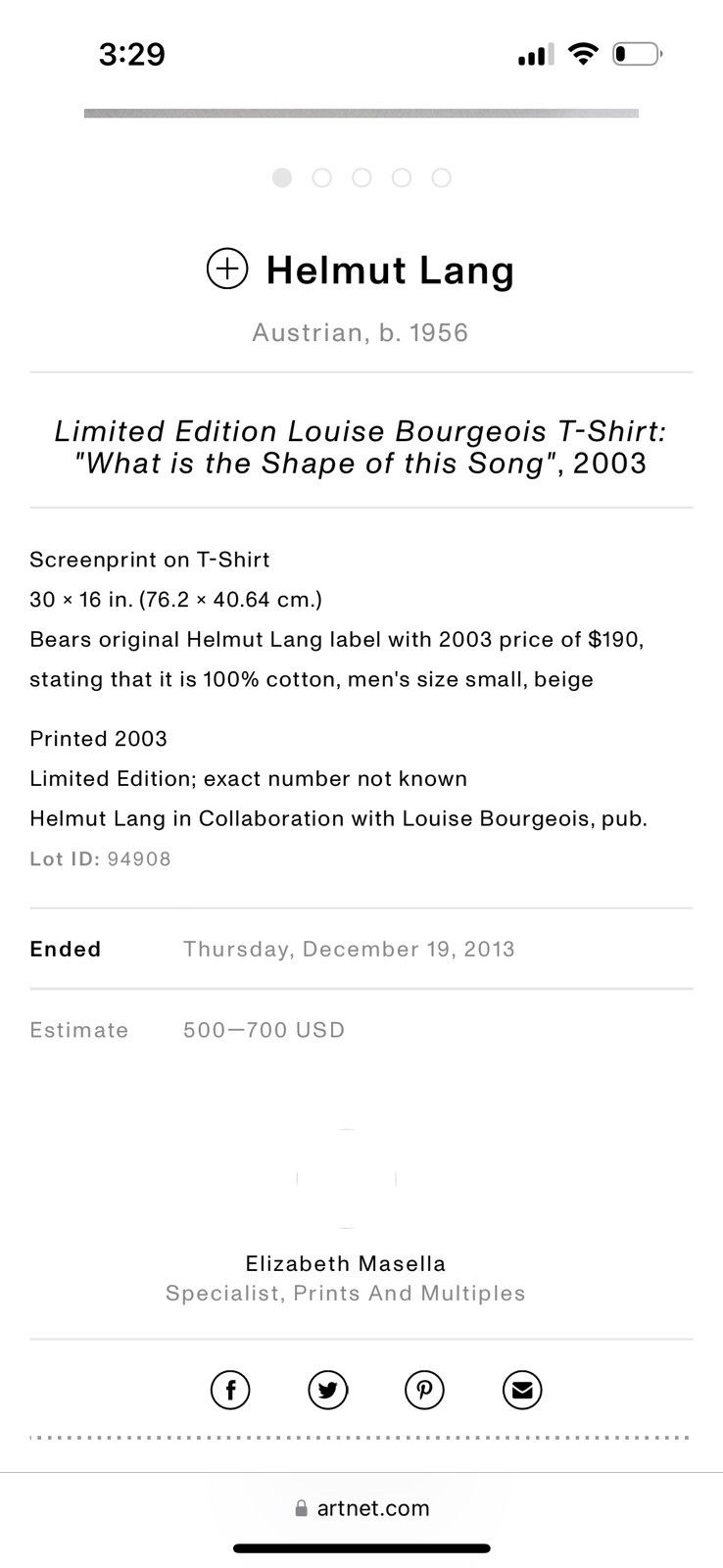 Helmut Lang “What is the shape of this song” limited release Size US L / EU 52-54 / 3 - 8 Thumbnail