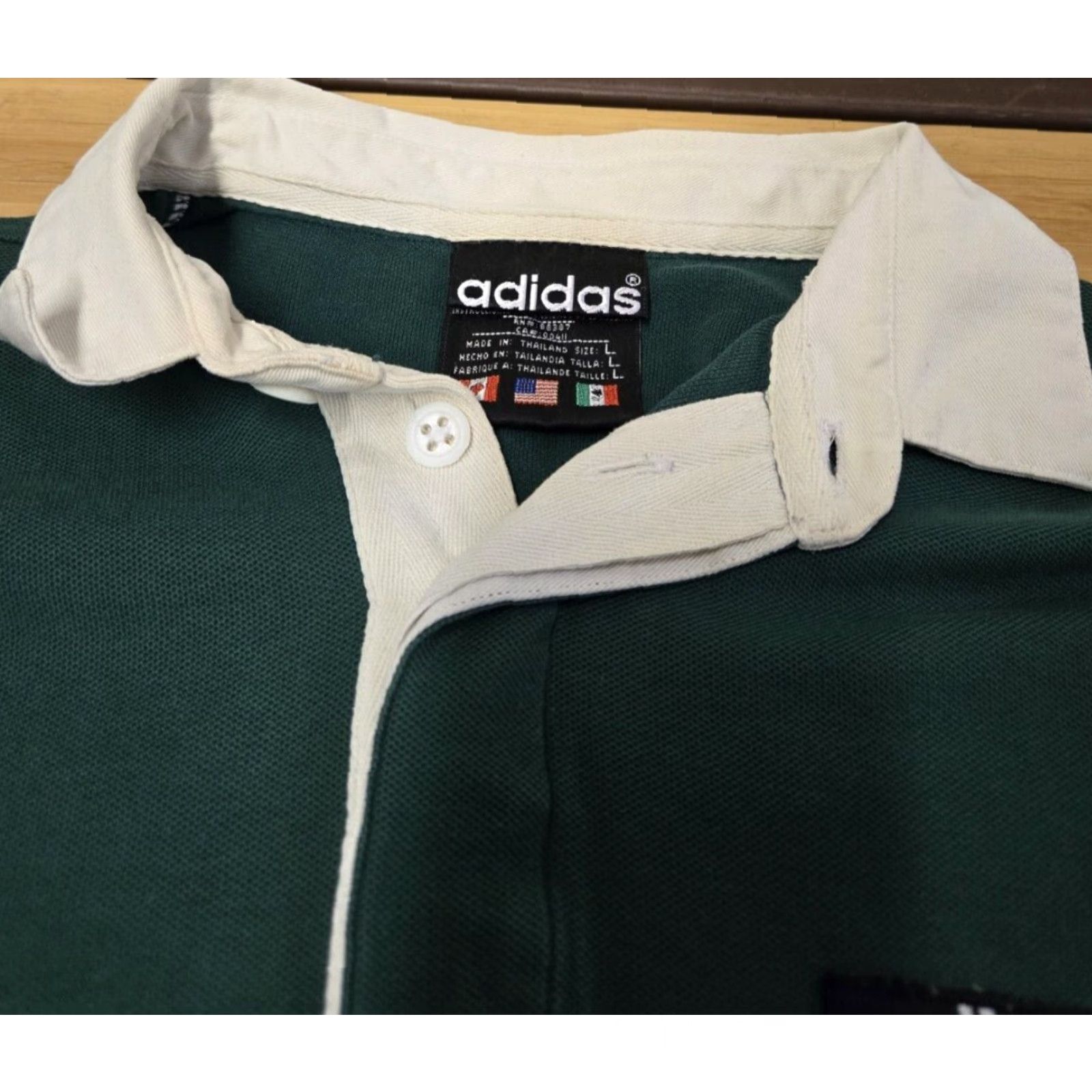 Adidas VINTAGE Adidas Polo Shirt Rugby 90s Men's L Green Size US L / EU 52-54 / 3 - 6 Thumbnail