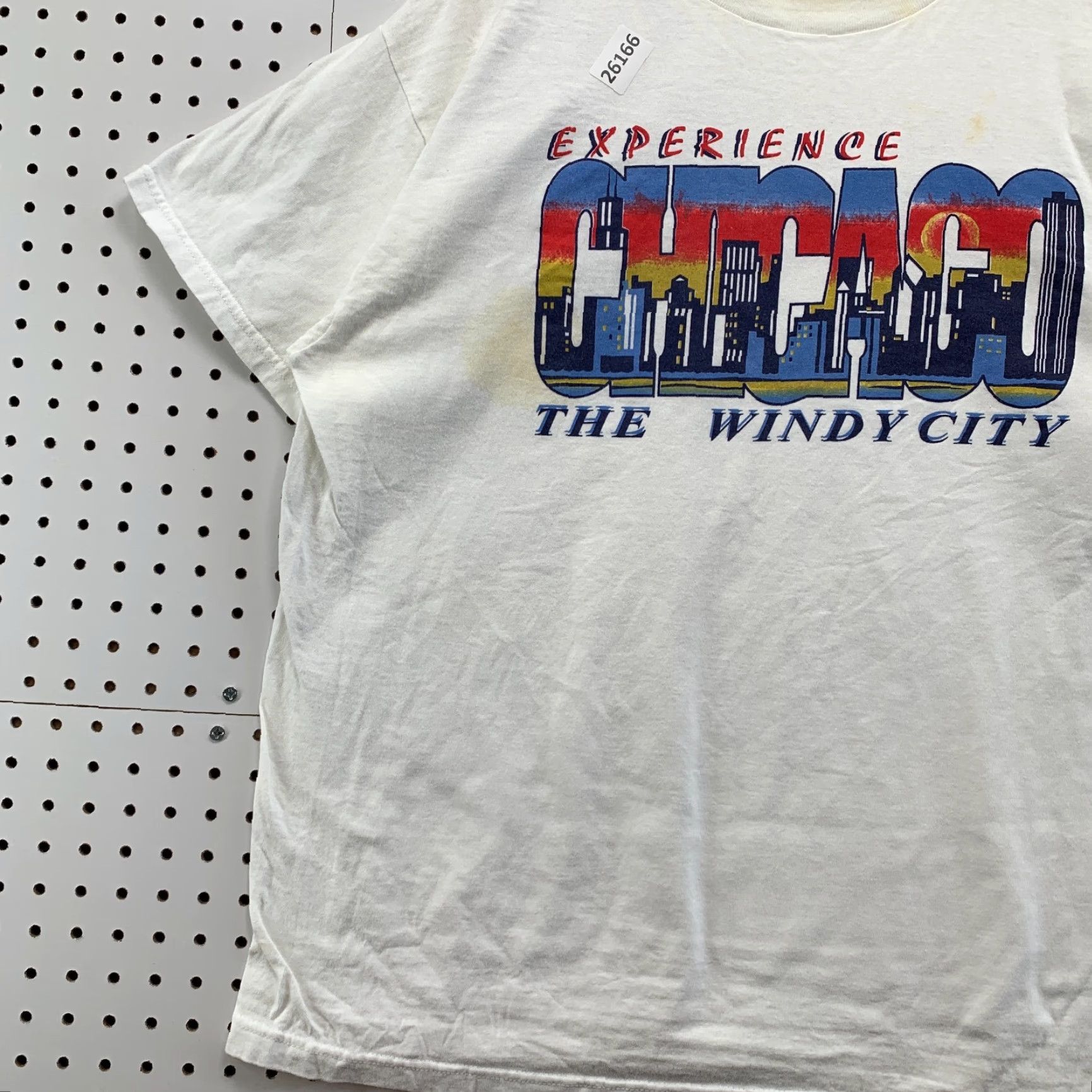 Delta VINTAGE Delta Pro Weight Chicago Shirt White Adult XL Short Sleeve 24.5x31 Mens Size US XL / EU 56 / 4 - 3 Thumbnail