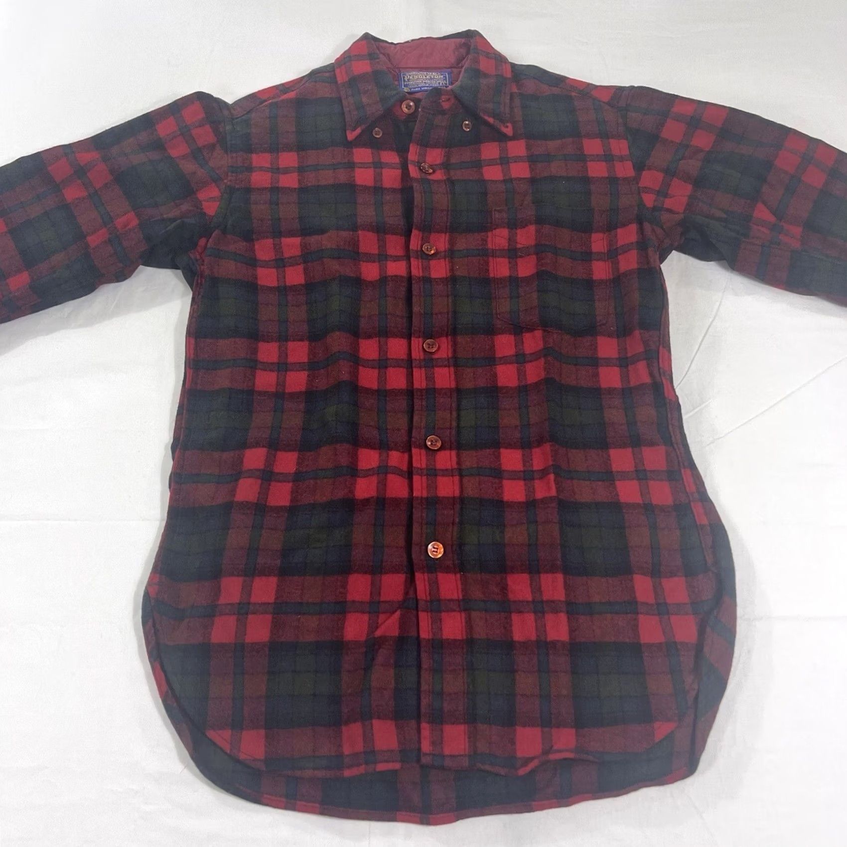 Pendleton VINTAGE Pendleton Shirt Men XS Wool Flannel Button-Up Red Green Plaid USA Size US S / EU 44-46 / 1 - 2 Thumbnail