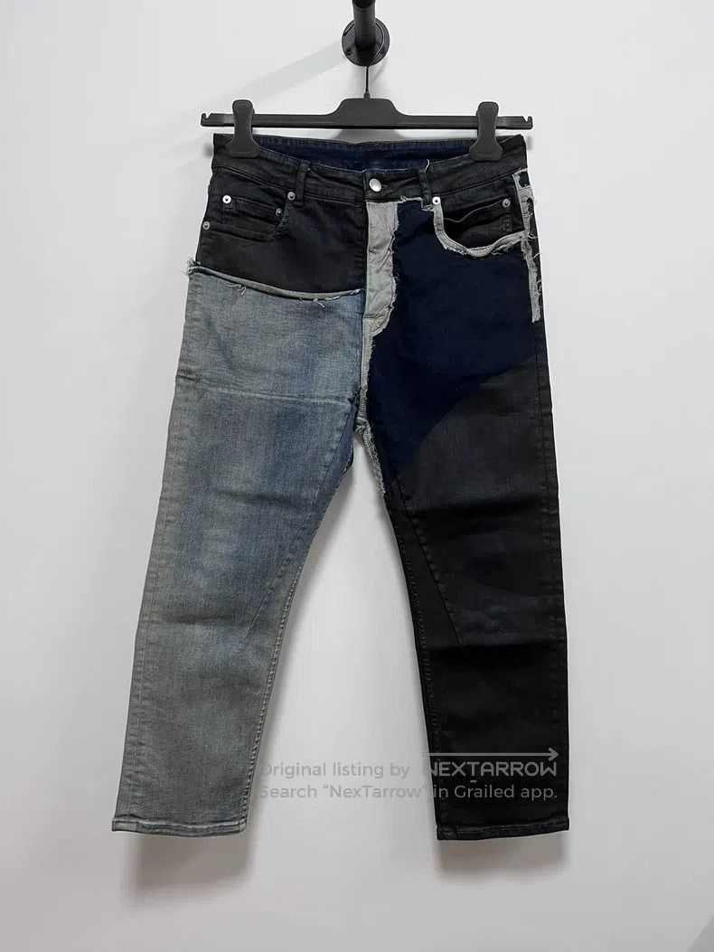 Rick Owens Rick Owens SS19 Mainline Wax Denim Patchwork Pants Size US 31 - 1 Thumbnail