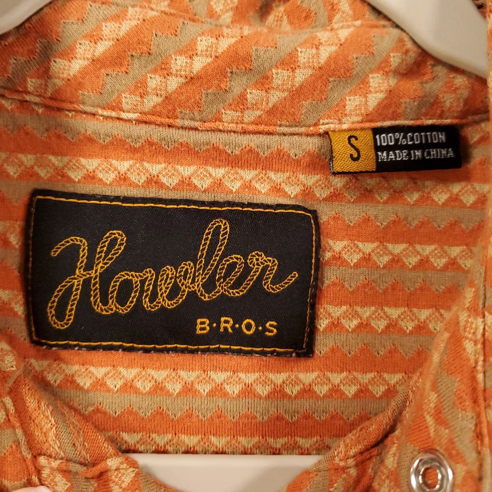 Howler Brothers Howler Brothers Polo Shirt Mens S Orange Geometric Southwest Pearl Snap Size US S / EU 44-46 / 1 - 4 Thumbnail