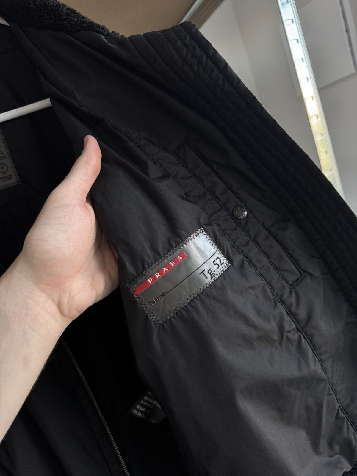 Prada Vintage Prada Black Tab Nylon Fur Bomber Jacket 2000s Luxury Size US L / EU 52-54 / 3 - 7 Thumbnail