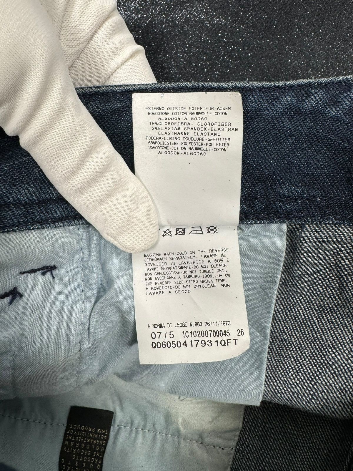 Just Cavalli × Vintage Just Cavalli Waxed Glitter Jeans Cropped Ankle Zip size 28 Size 28" / US 6 / IT 42 - 12 Thumbnail