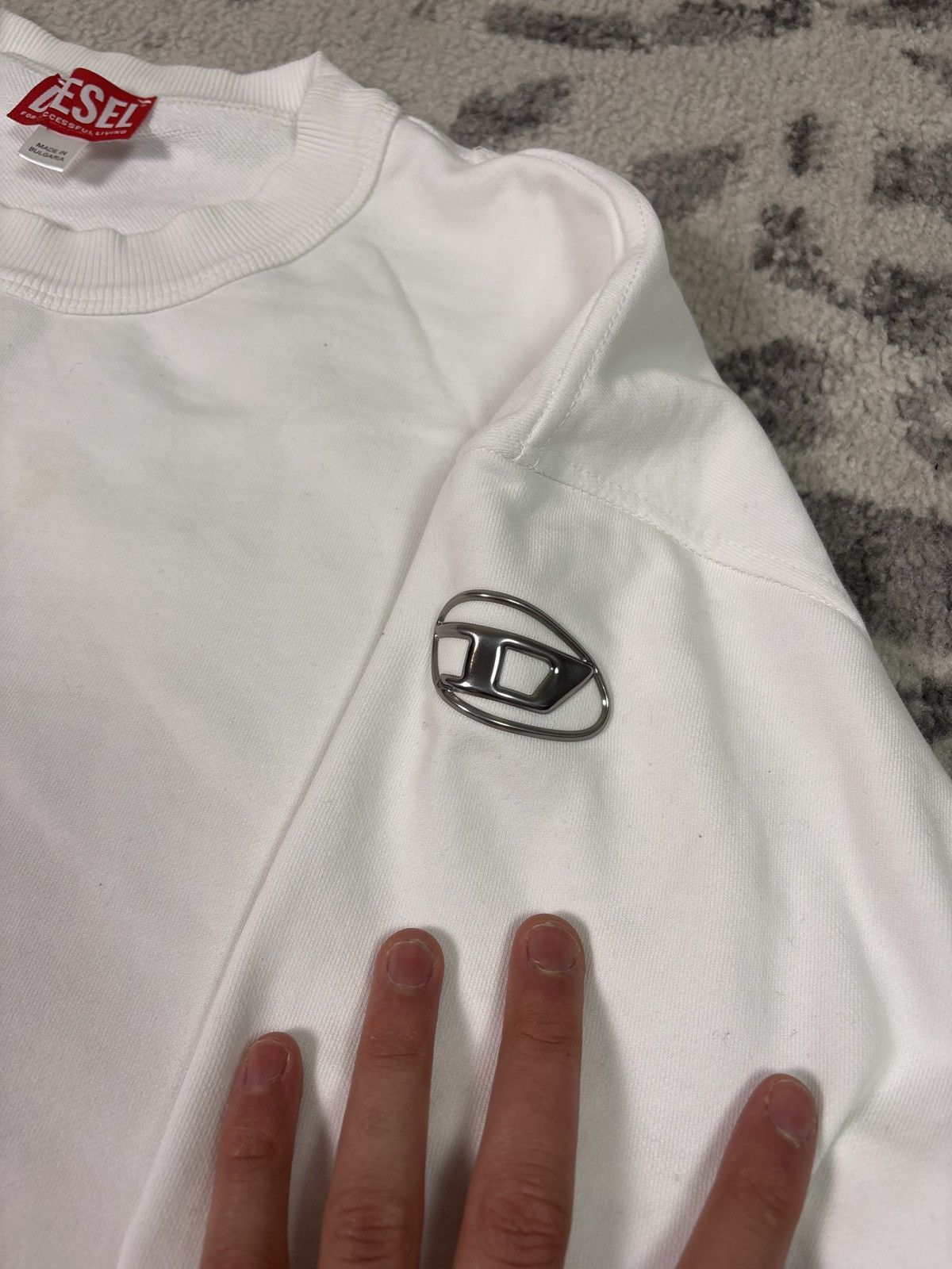 Diesel DIESEL WHITE TERRY SWEATER Size US M / EU 48-50 / 2 - 2 Thumbnail