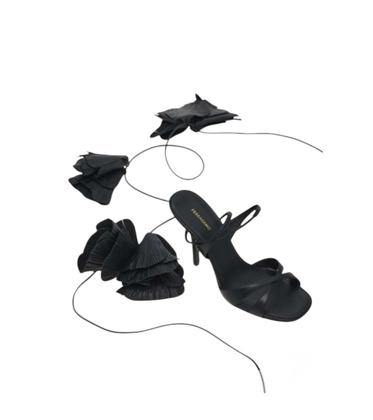 Salvatore Ferragamo Ferragamo Flower Embellished High Heel Sandal Size US 7.5 / IT 37.5 - 3 Thumbnail