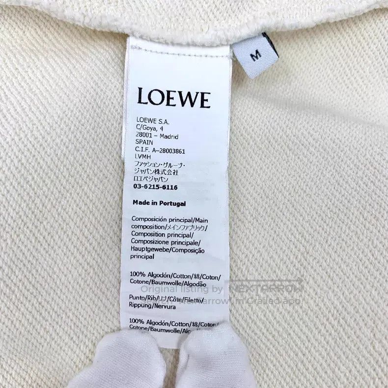 Loewe Loewe Beige logo embossed cotton hooded drawstring long-sl Size US M / EU 48-50 / 2 - 7 Thumbnail