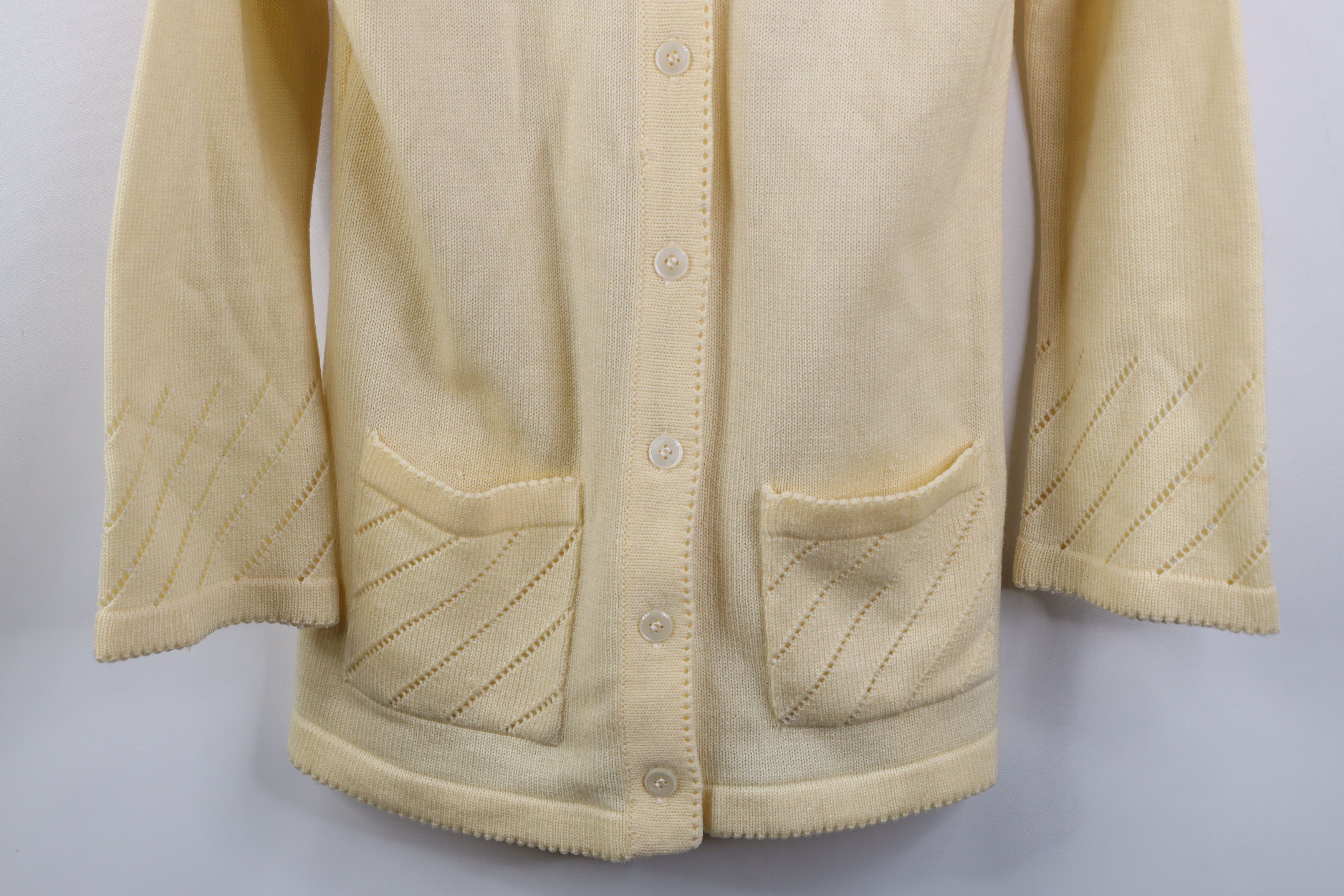 Vintage Vintage 60s Boho Chic Hippie Sleeve Knit Cardigan Sweater Size M / US 6-8 / IT 42-44 - 3 Thumbnail