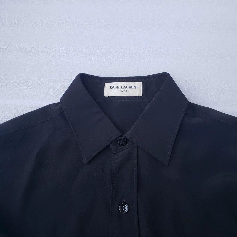 Saint Laurent Paris Saint Laurent Paris 14FW Silk Black Shirt Size XS / US 0-2 / IT 36-38 - 3 Thumbnail