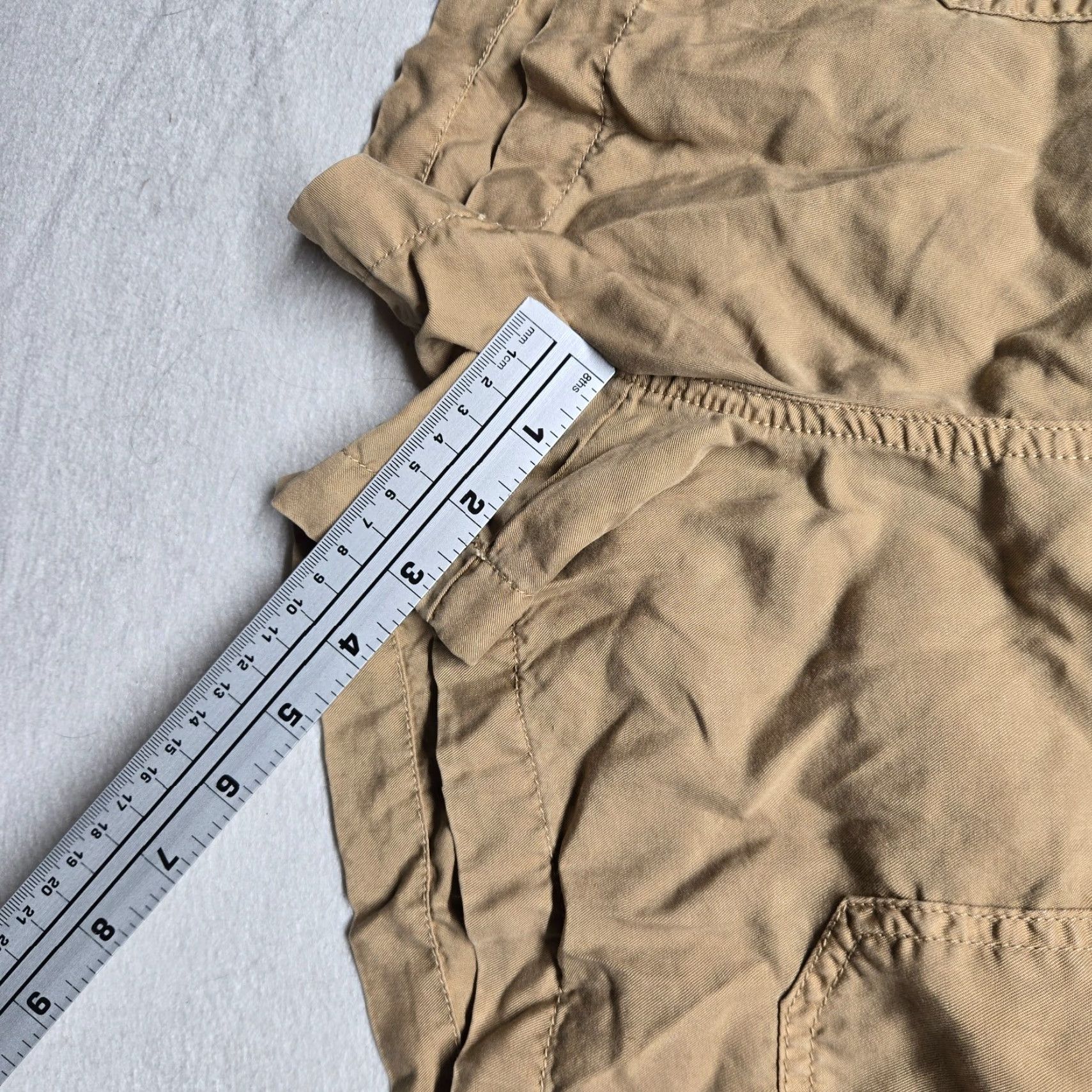 Vintage Social Standard Solid Tan Mid Rise Fortune Tencel Short Adult Women's Size XL Size 40" / US 18 - 5 Thumbnail