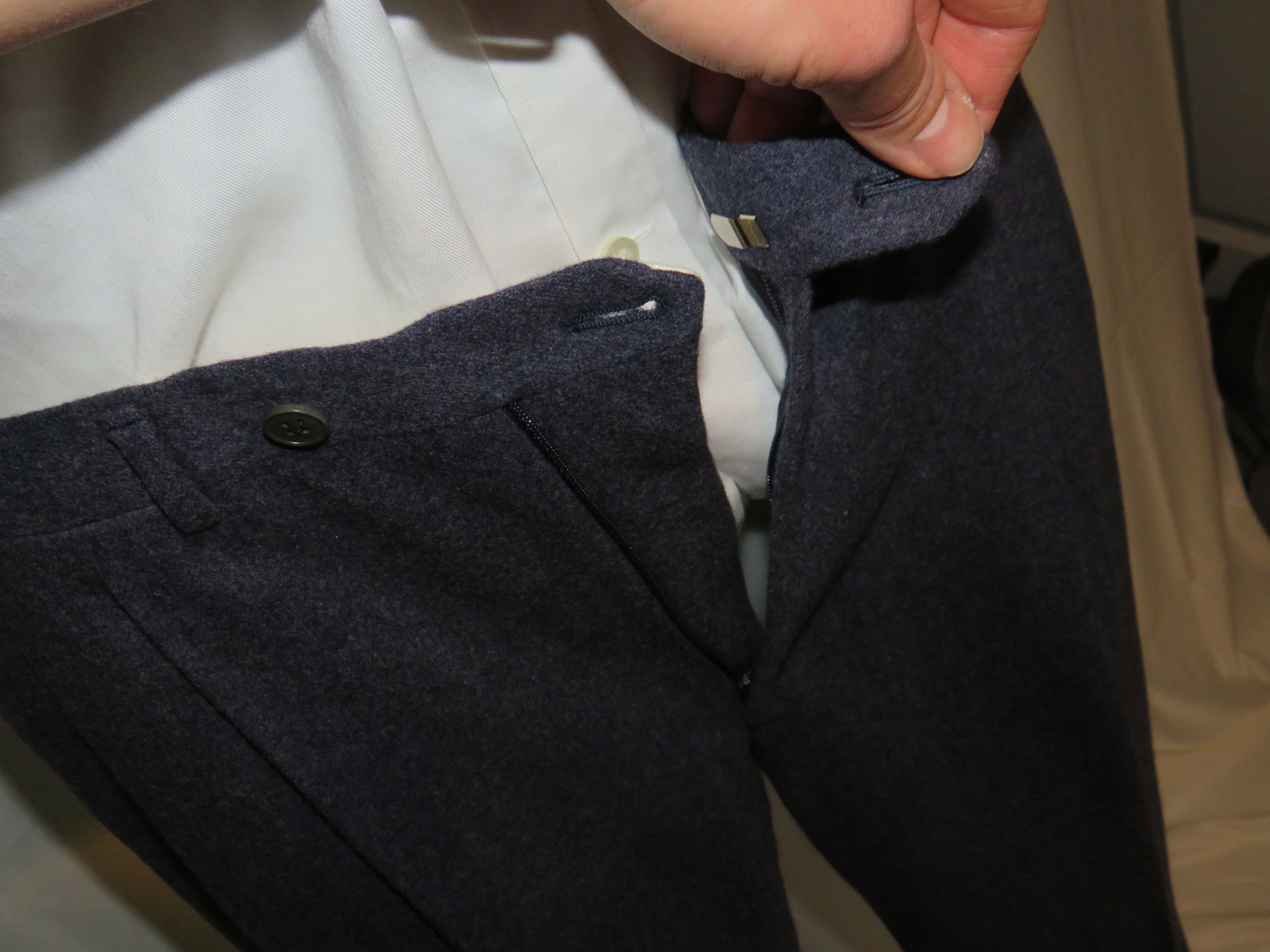 Cifonelli × Francesco Smalto Vintage Blue Flannel Double Breasted Suit 42R Size 42R - 15 Thumbnail