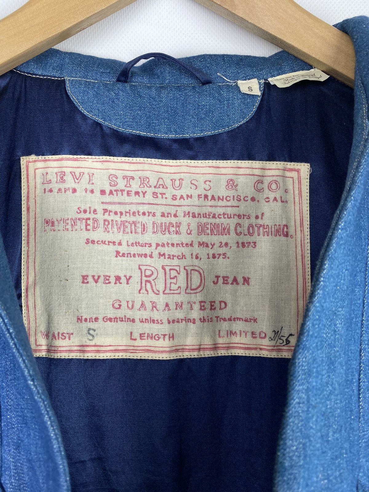 Levi's Vintage Clothing Rare Levi’s Vintage Clothing Red Jeans denim kimono jacket Size S / US 4 / IT 40 - 9 Thumbnail