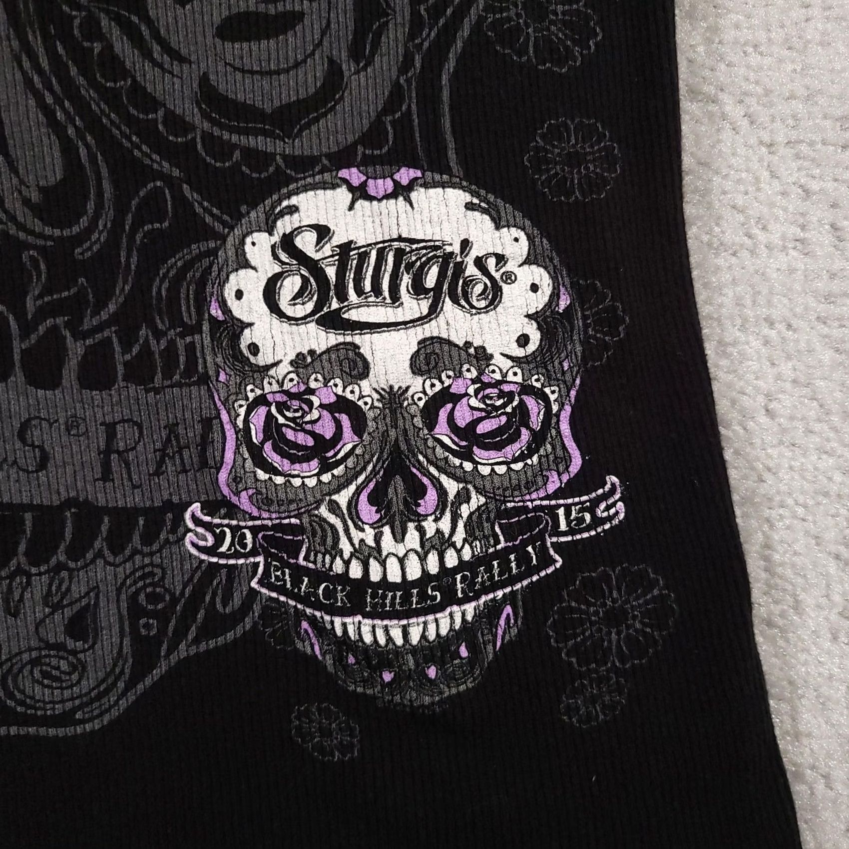 Vintage VINTAGE Hot Leathers Shirt Womens Large Black 2015 Skull Tank Top Biker Rally Size L / US 10 / IT 46 - 5 Thumbnail