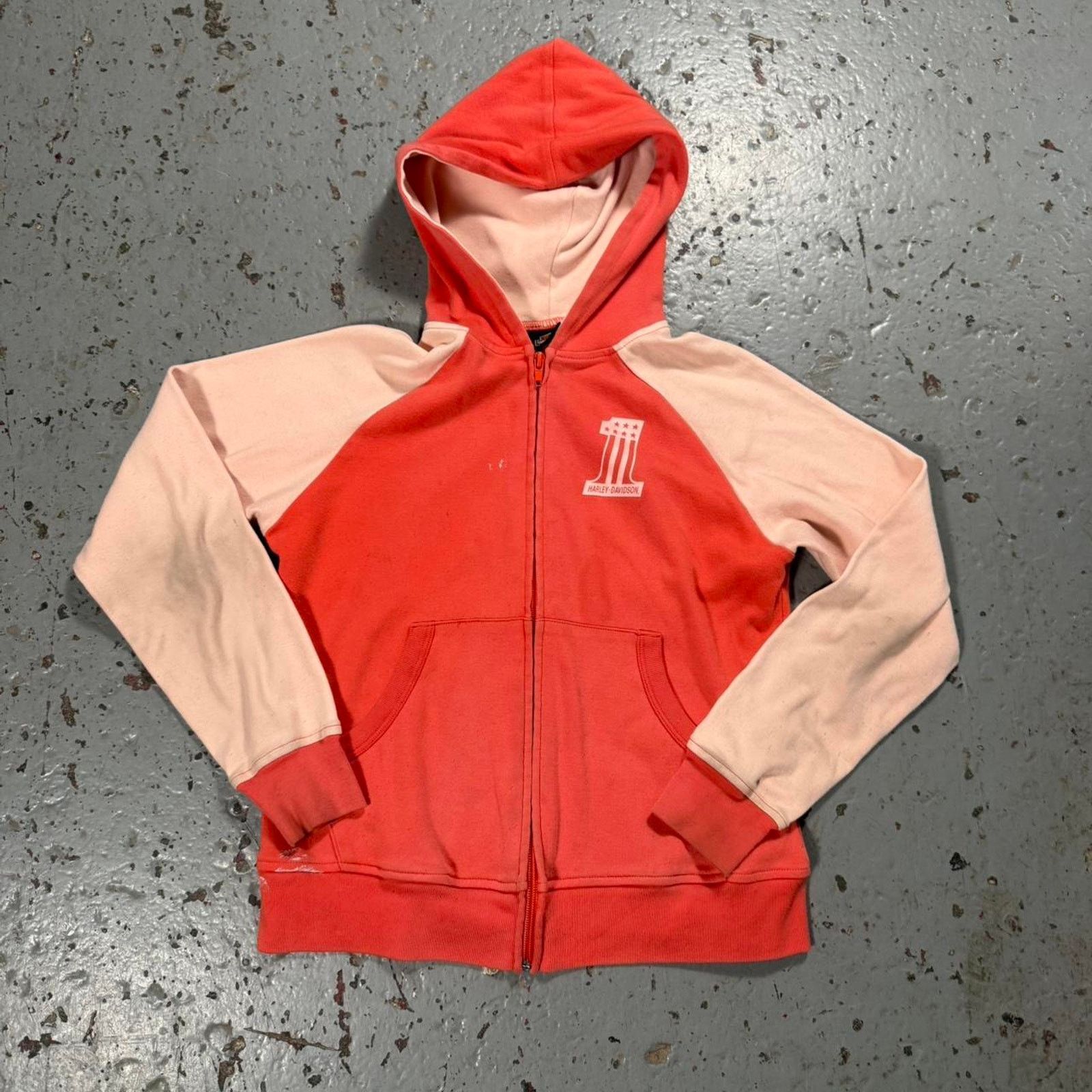 Harley Davidson Orange womens harley davidson zip up Hoodie Size S / US 4 / IT 40 - 1 Thumbnail