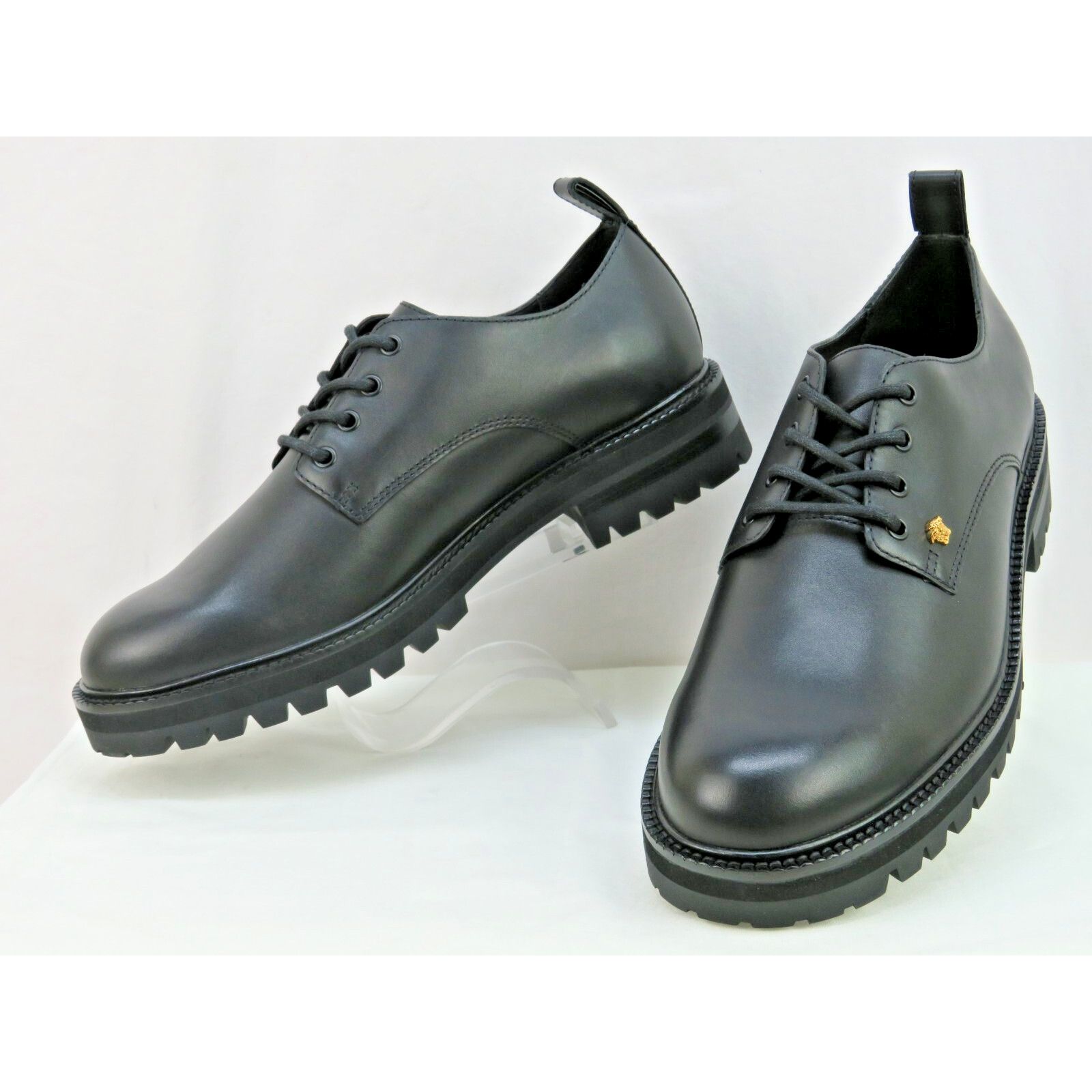 Versace VERSACE BLACK LEATHER GOLD MEDUSA LOGO LUG SOLE OXFORDS 44 Size US 11 / EU 44 - 8 Thumbnail