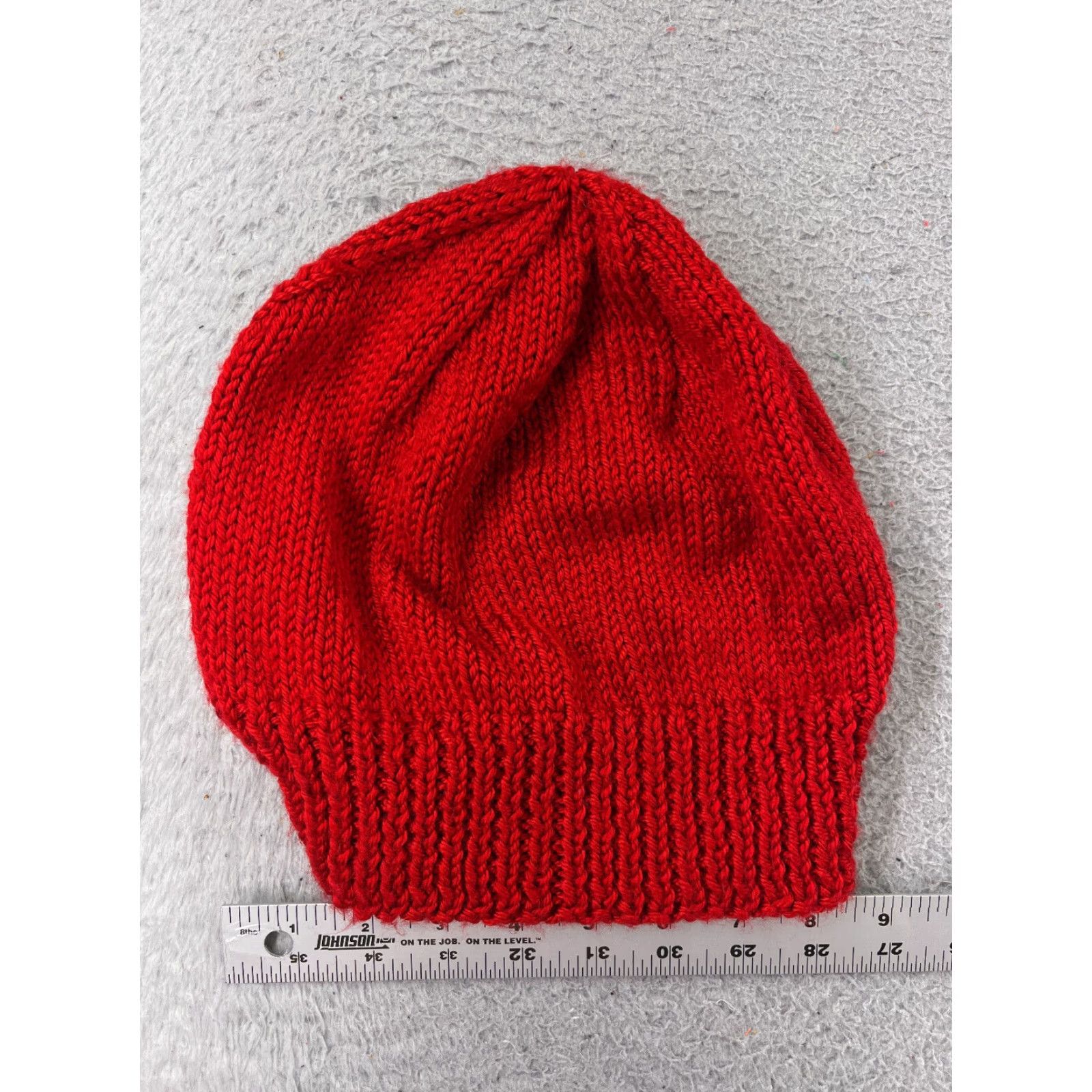 Vintage Womens Red Beanie Toque One Size Knit 100% Acrylic Winter Ski Hat (Adult) Beanie, Knit, Solid Red, 100% Acrylic, Ski/Casual, One Size, Women Size ONE SIZE - 2 Thumbnail