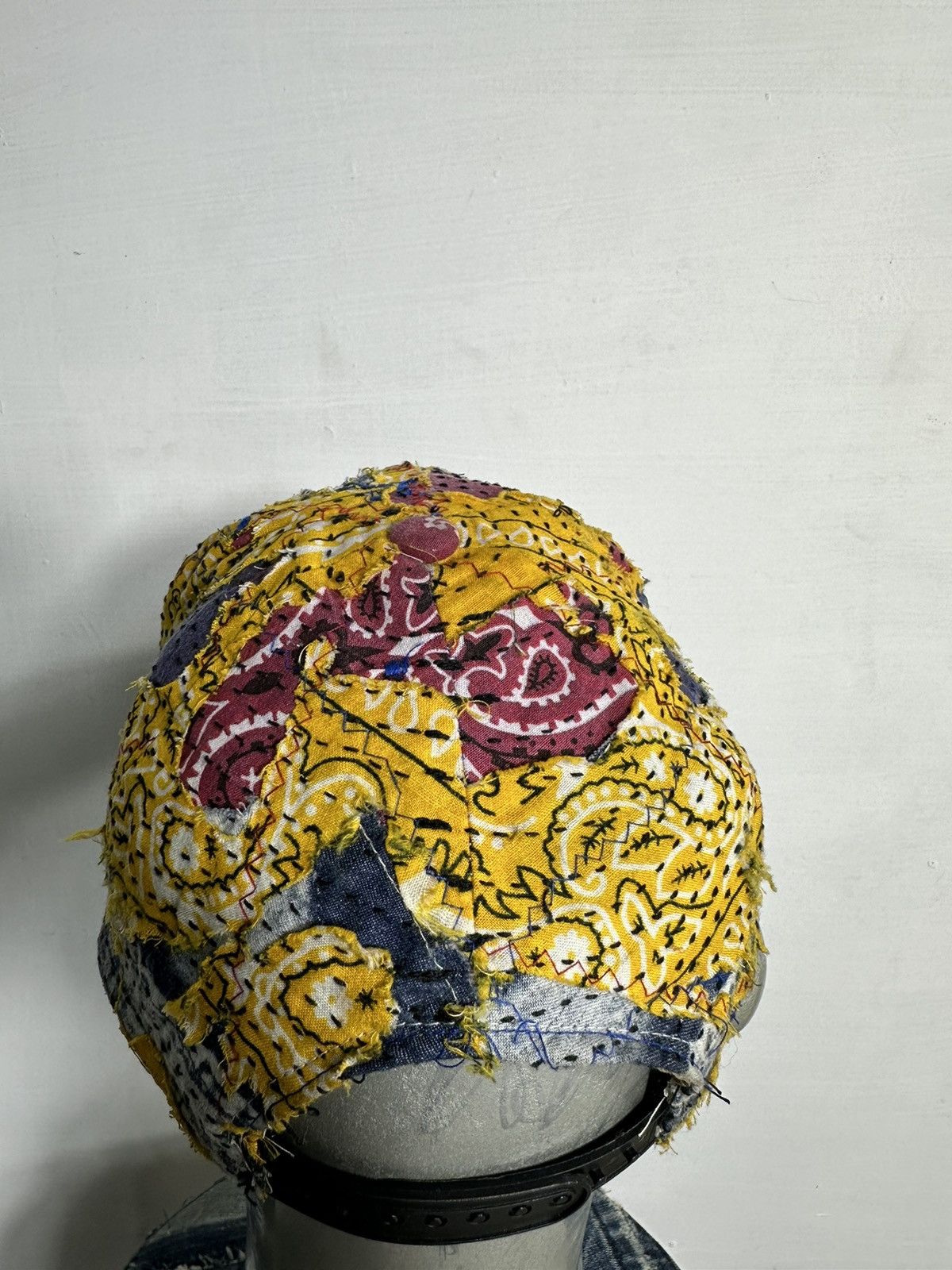 Art Comes First Custom Made Distressed Paisley Patchwork Boro hats Size ONE SIZE - 15 Thumbnail