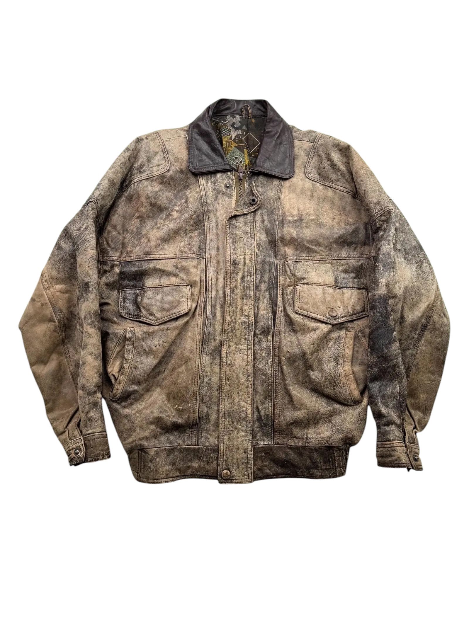 Other Vintage Time Faded Leather Jacket M115D15(E2)(V8) Size US XL / EU 56 / 4 - 1 Thumbnail