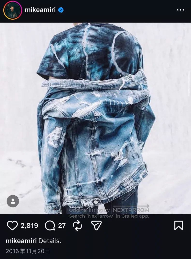 Amiri Amiri Torn oil-stained denim jacket Size US S / EU 44-46 / 1 - 3 Thumbnail