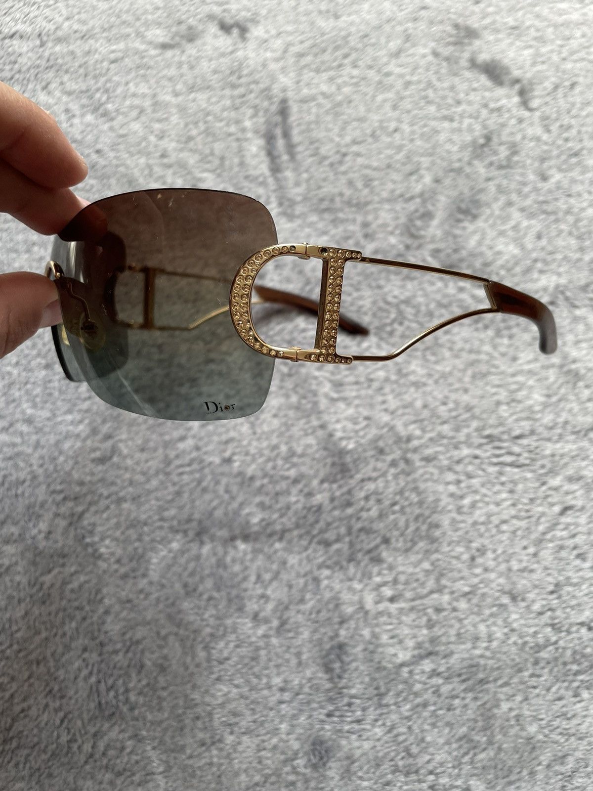 Dior Gold Diorly 1 Sunglasses DIOR EYEWEAR Fildior S1U oversized square-frame gold-tone  main image 3