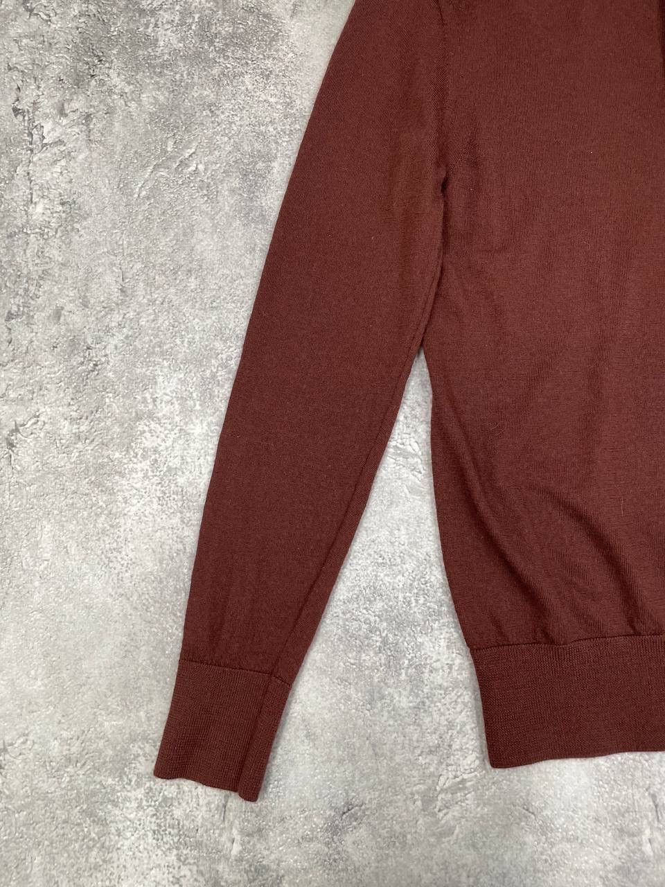 Allsaints AllSaints Men Merino Wool Polo Sweater Long Sleeve Brown Size US S / EU 44-46 / 1 - 4 Thumbnail