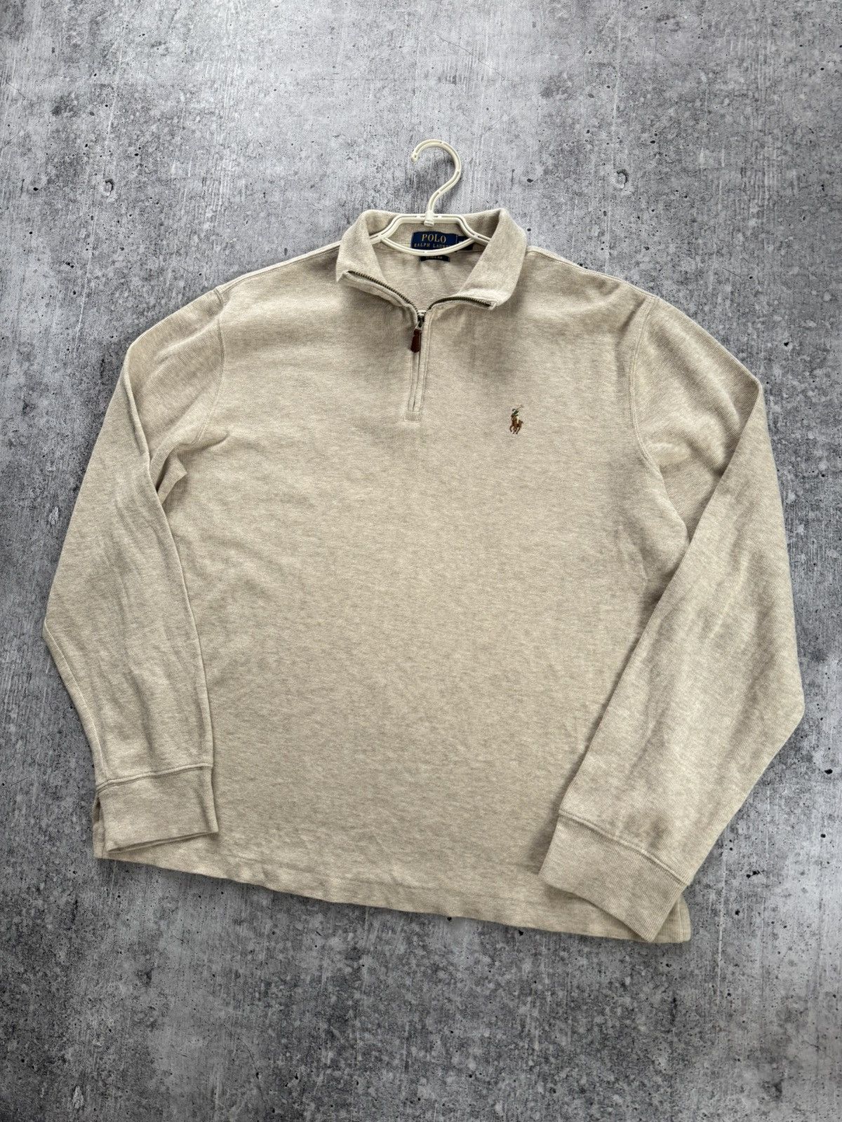 Polo Ralph Lauren Polo Ralph Lauren 1/3 Zip Sweater Knitwear Luxury Beige Sz M Size US M / EU 48-50 / 2 - 3 Thumbnail