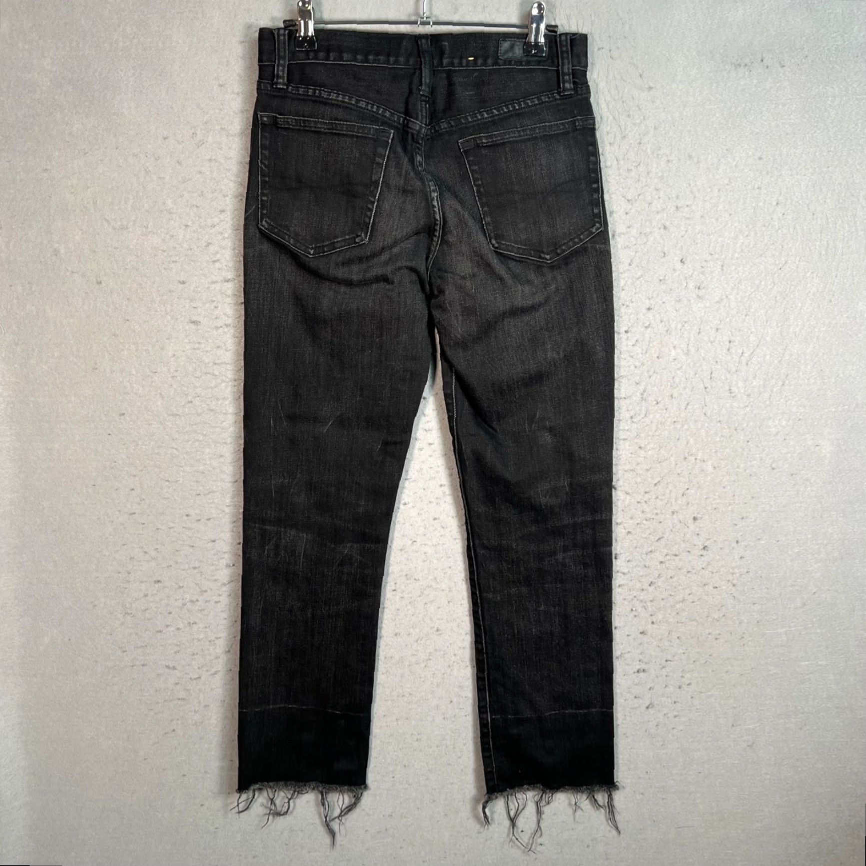 Polo Ralph Lauren Polo Ralph Lauren Jeans Womens 26 Black Skinny Distressed Raw Hem Denim 5-Pocket Rise Mid Inseam 25 Size 26" / US 2 / IT 38 - 2 Thumbnail